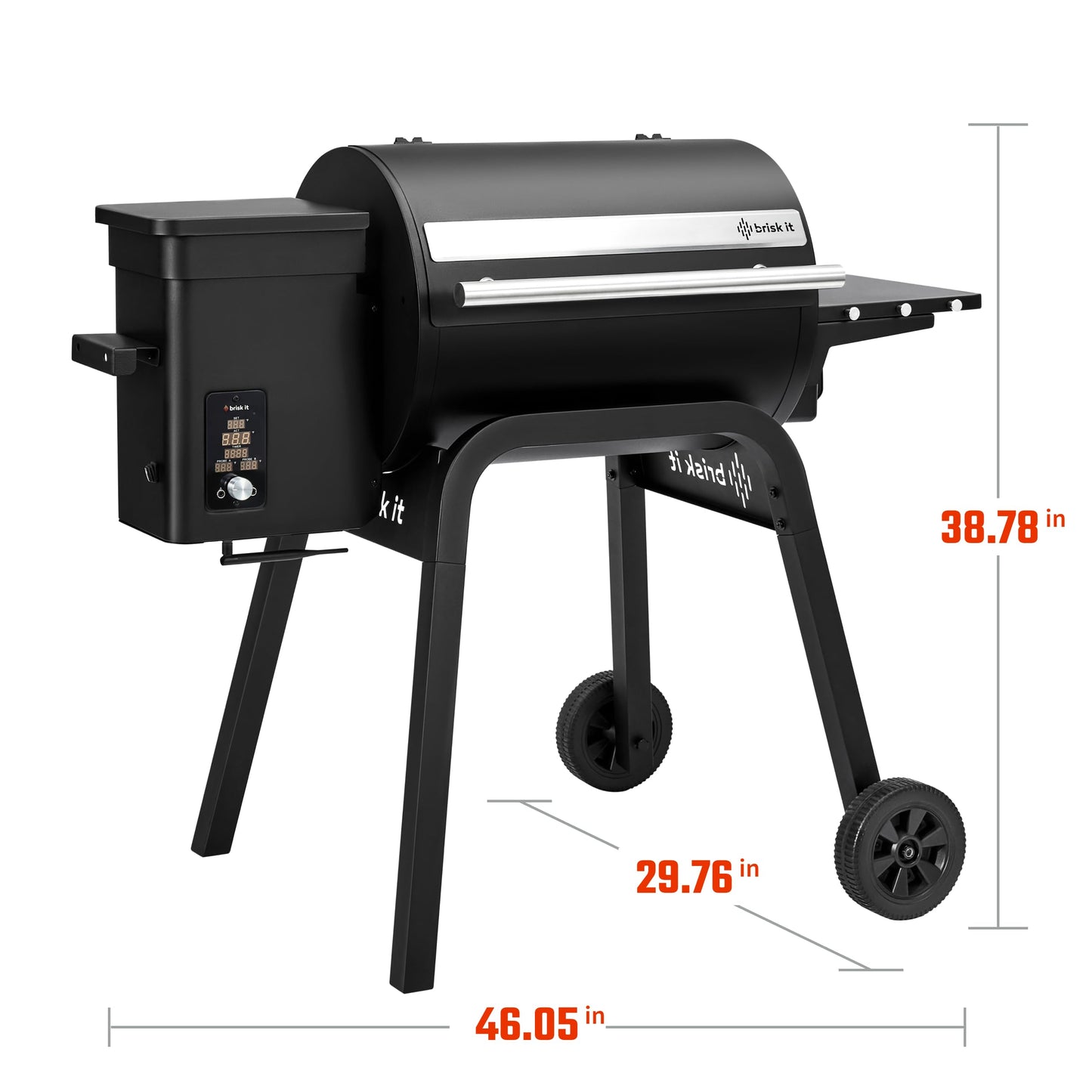 Brisk It Zelos-450 Electric Wood Pellet Smoker Grill – A.I. Smart BBQ Grill with WiFi, 450 sq.in Cooking Area,7-in-1 Outdoor Grill & Smoker, PID Controller (Up to 500°F), Meat Probe, Waterproof Cover