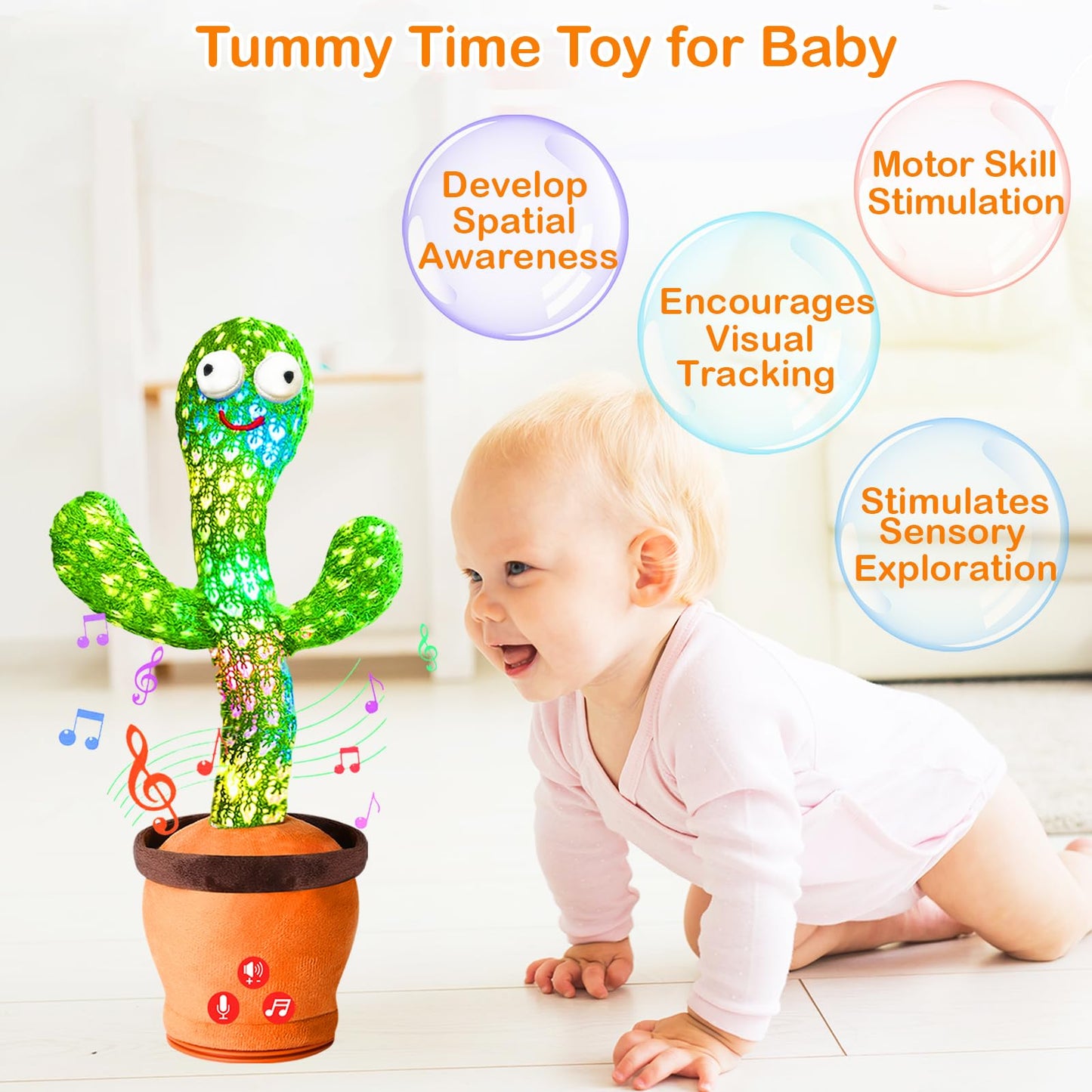 Rechargeable Dancing Talking Cactus Toy Mimics back, Singing Cactus Baby Toy, Educational Baby Toys 18 months+ w/ 51 English Songs, 1 Year Old Girl Gifts, Toys for Baby Boy, Toddler Infants