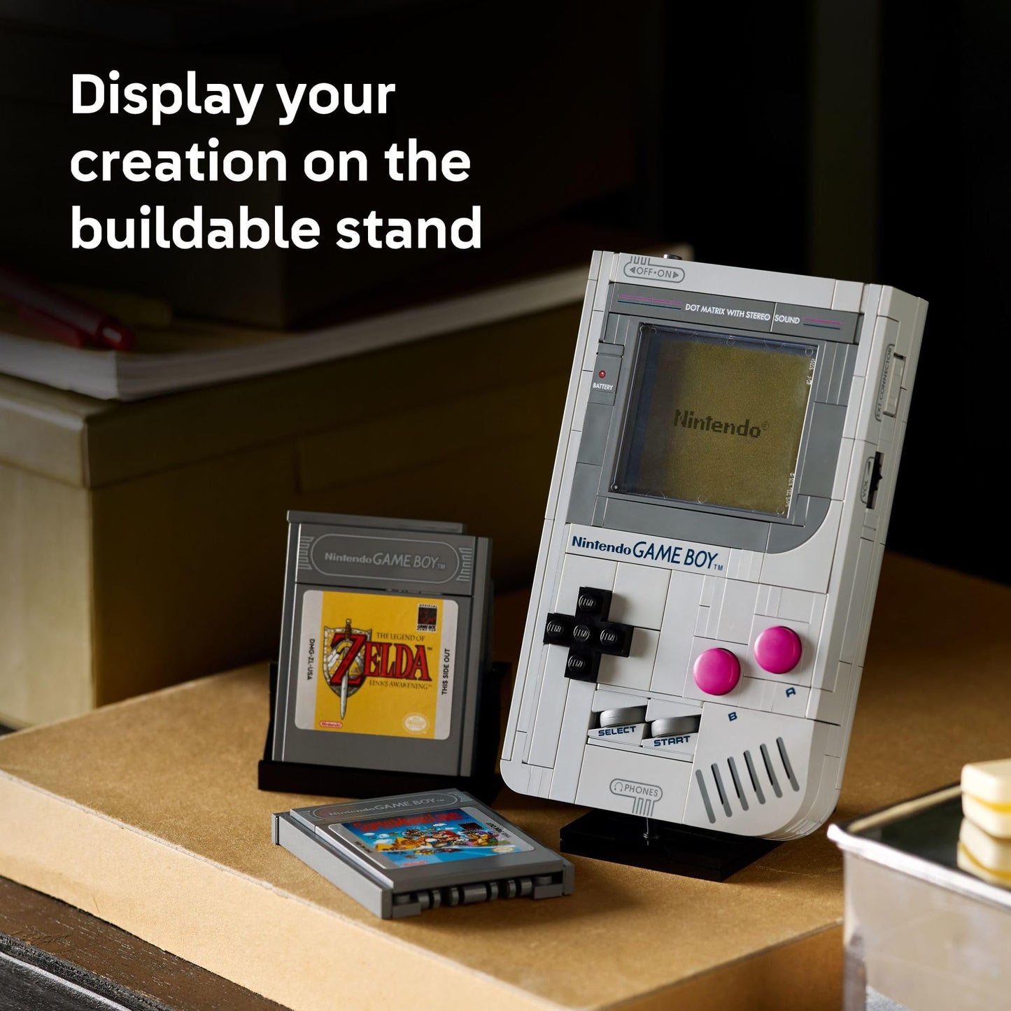 LEGO Super Mario Game Boy - Retro Building Sets for Adults, Ages 18+ - Gifts for Birthdays - Collectible Model with Game Paks and Display Stand - 72046