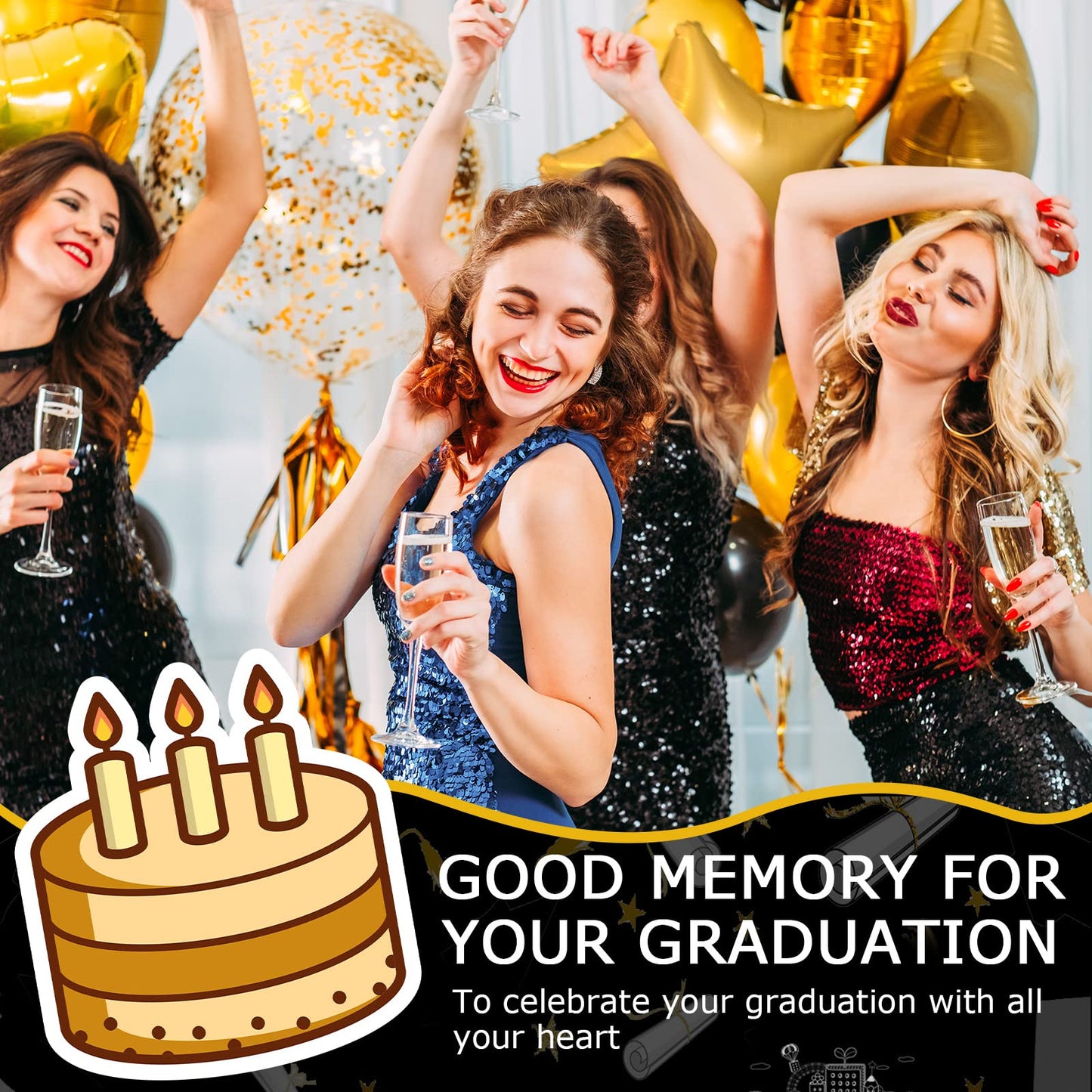 7 Pieces Graduation Cap Cake Topper Decorations Kit with Paper Diploma Congrats Cupcake Toppers Firework Food Topper for Graduation Party Cake Decoration Supply