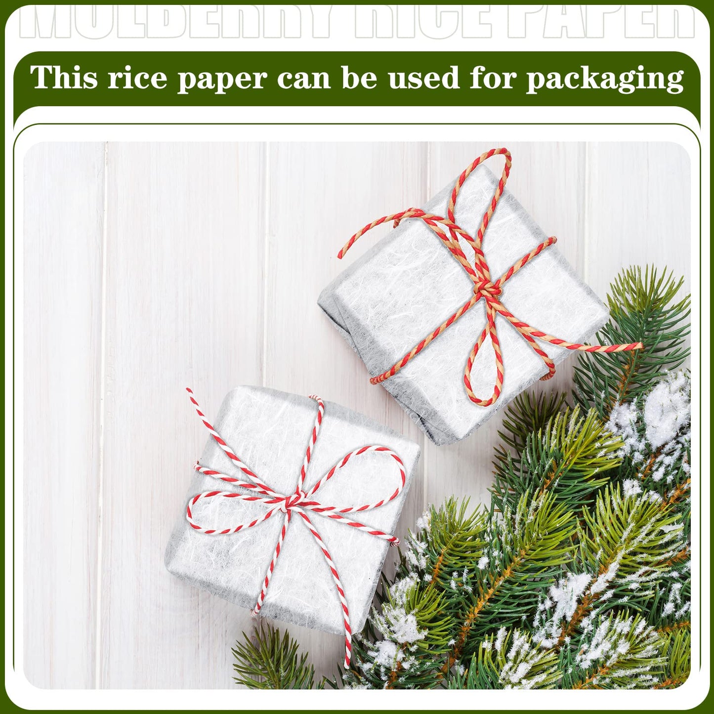 Geyee 2 Rolls 10.43 x 287.4 Inch of Mulberry Paper Traditional Handmade Rice Paper Decoupage Papers Roll Natural Decoupage Tissue Origami Roll for Crafts Gifts Windows