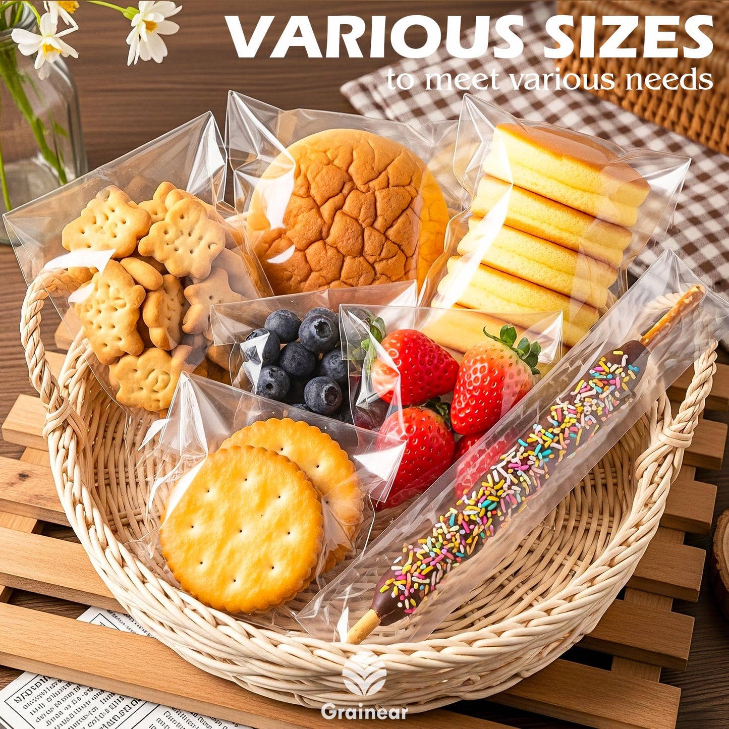 6x9" Self-Sealing Clear Cellophane Bags – 3.1 Mil Thick Resealable Cello Bags for Cookies, Candy, Snacks, Small Jewelry, Greeting Cards, Crafts & Party Favors (Pack of 200)
