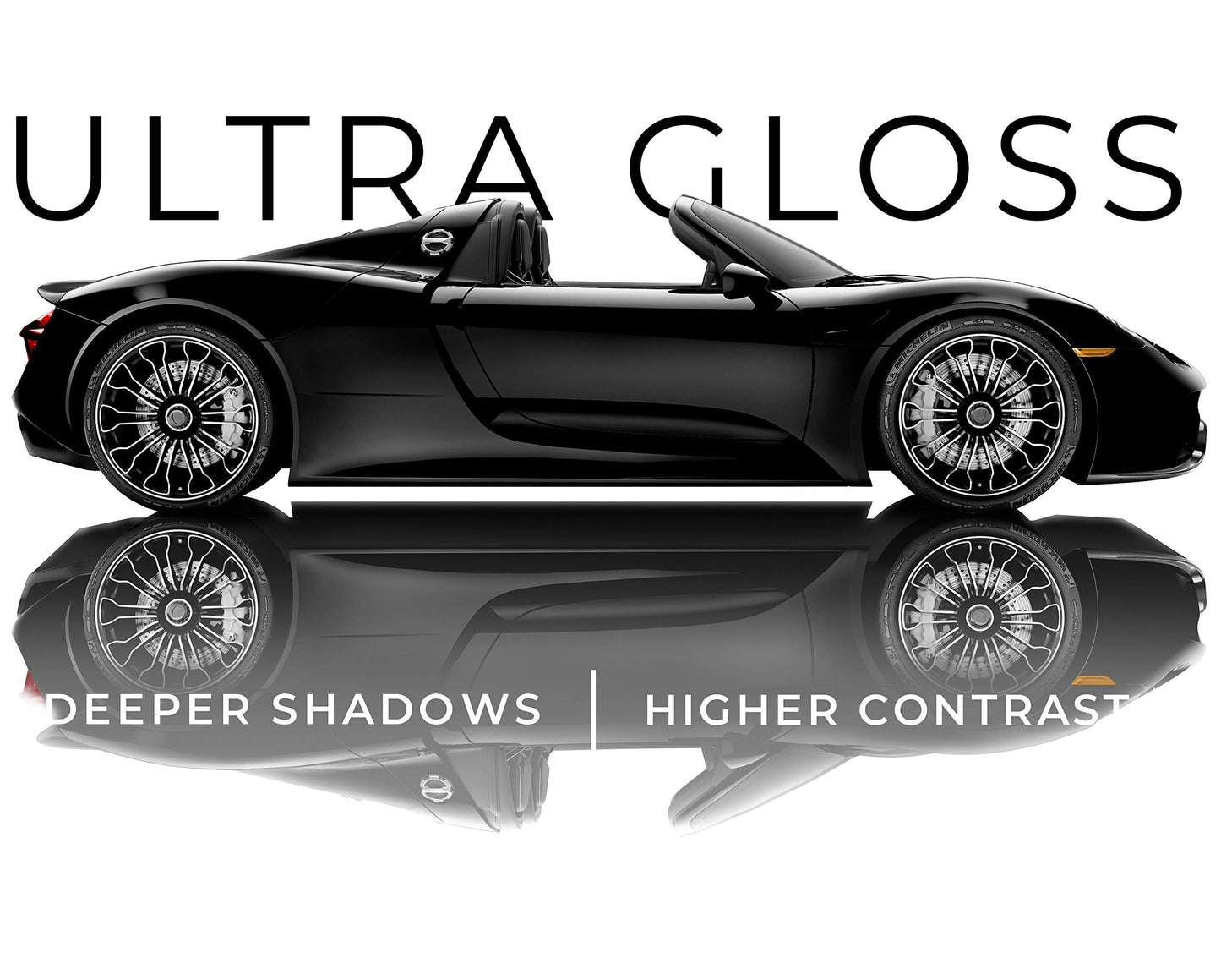 VViViD+ Ultra Gloss Premium Vinyl Car Wrap Film (50ft x 5ft, Gloss Piano Black)