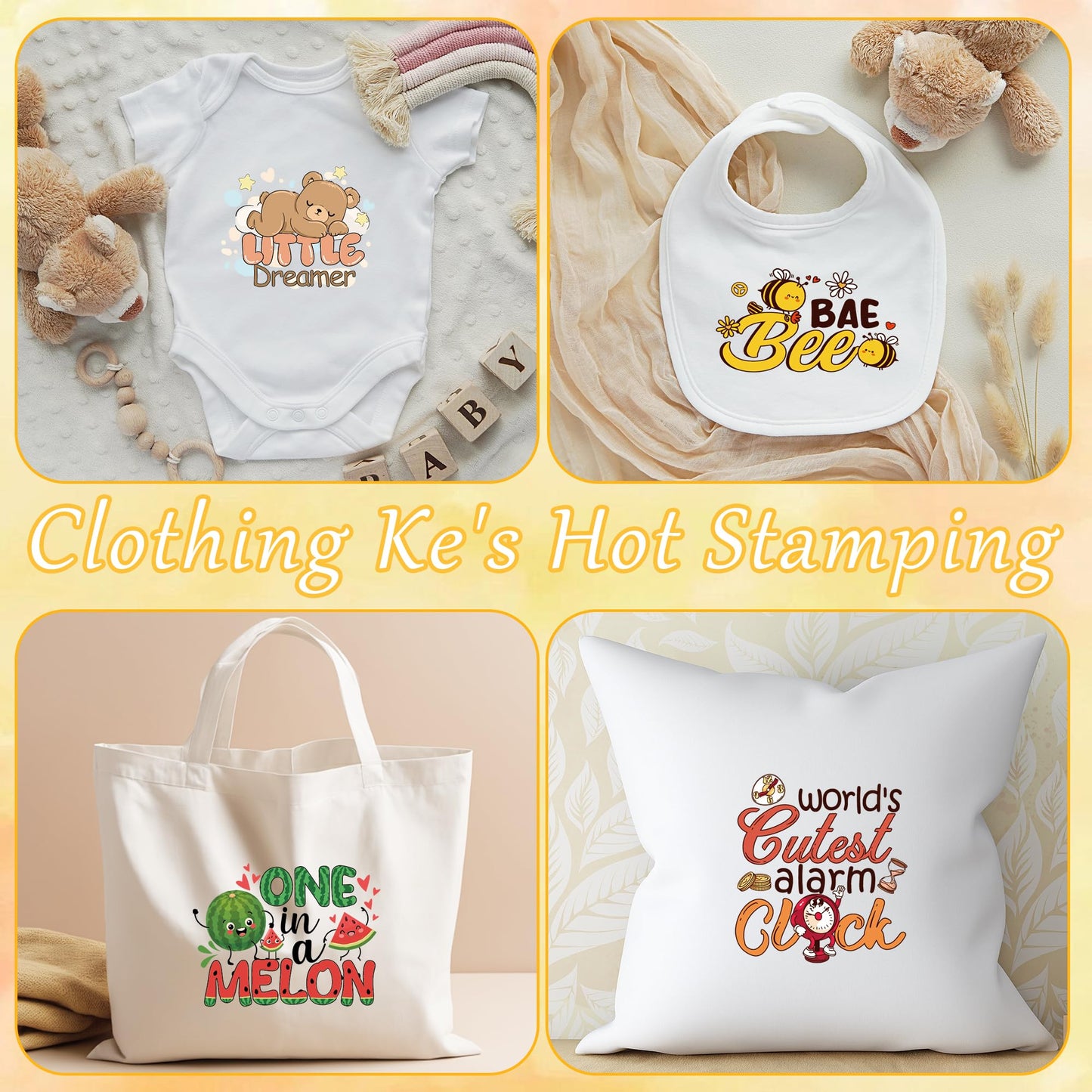 Baby Iron on Transfers, 36 PCS Onesie Decorating Kit Baby Shower, Cute Animal Heat Transfer Stickers, Gender Reveal Patch, Iron on Decals for T Shirts Hoodie Bibs Bodysuit Clothing DIY Crafts