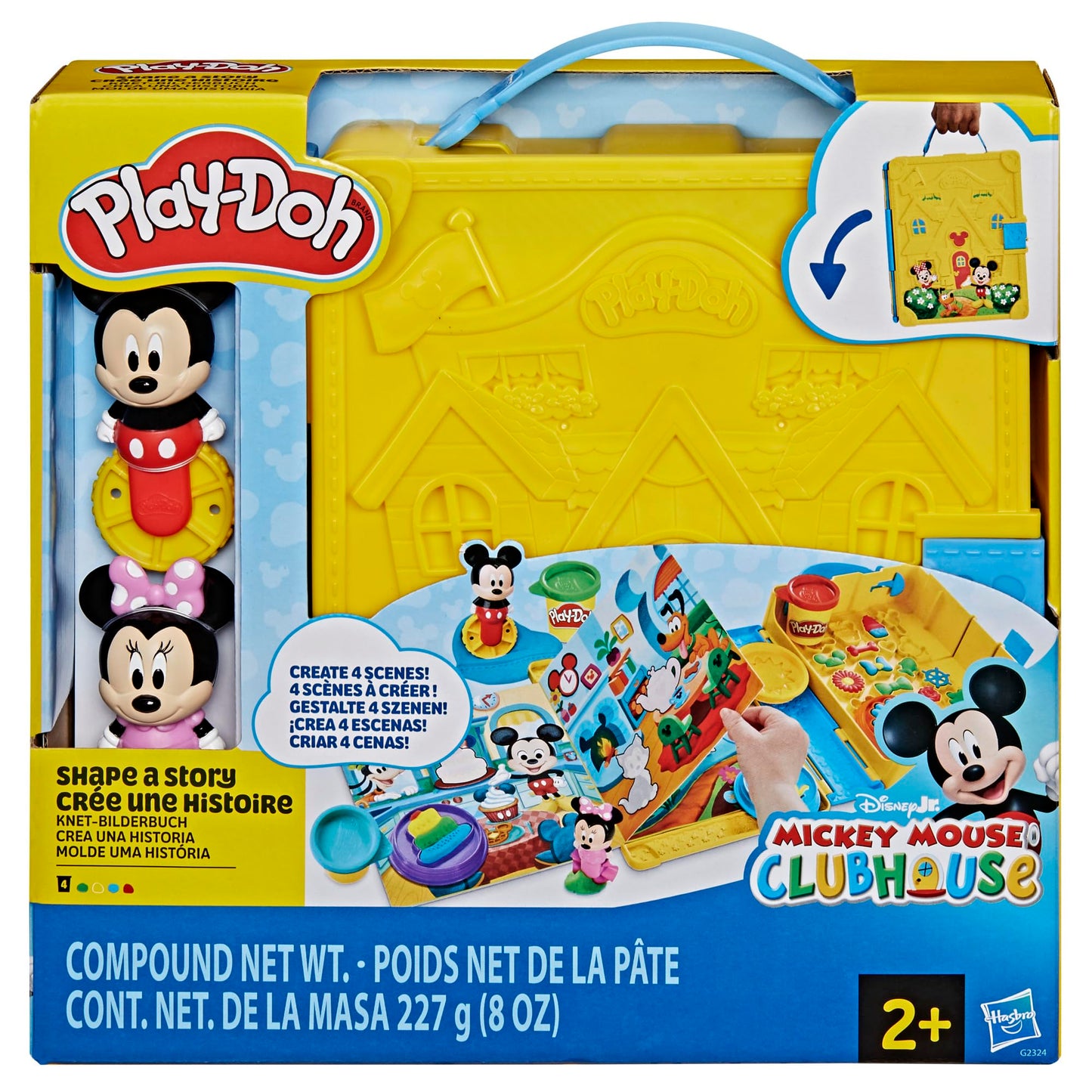 Play-Doh Disney Junior Mickey Mouse Clubhouse, Shape a Story Playset, Storage & Travel, Arts & Crafts Preschool Toys for Kids 2+
