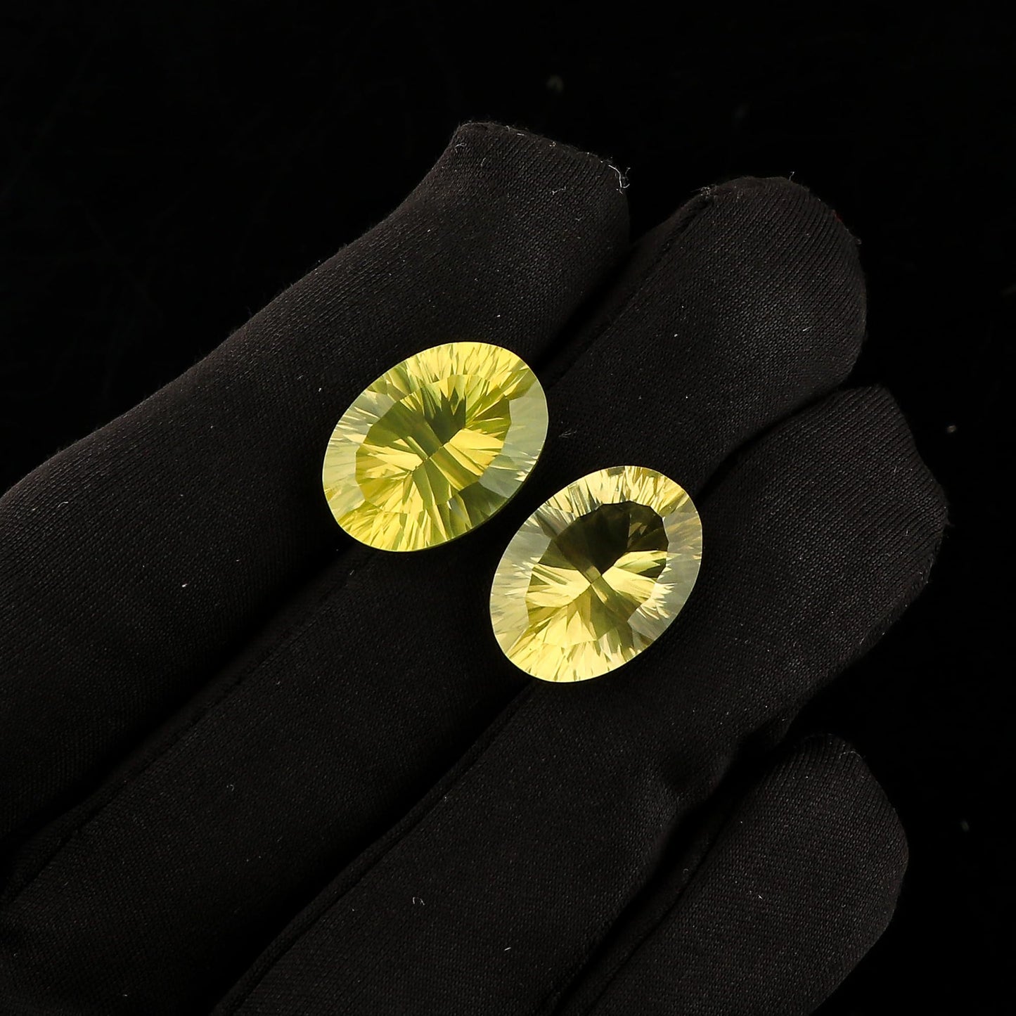 CRYSTALIS 2pcs AA+ Natural Lemon Quartz, Concave-Cut, Loose Gemstone Wholesale Bulk Cabochons Jewelry Making Supply, Chakra Healing Polished Stones, Wire Wrapping, DIY, Gem Collection, 18x12mm