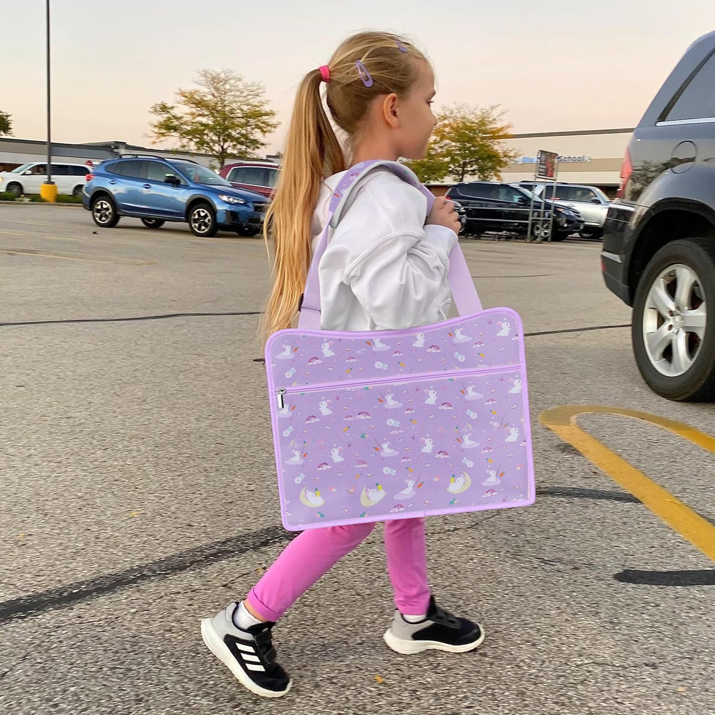 MENZOKE Kids Travel Tray for Toddler Car Seat, Toddler Gift for Girl Activities with Dry Erase Board & iPad Holder Stand, Road Trip Essentials Accessories Lap Tray for Girl as Birthday Gift, Purple