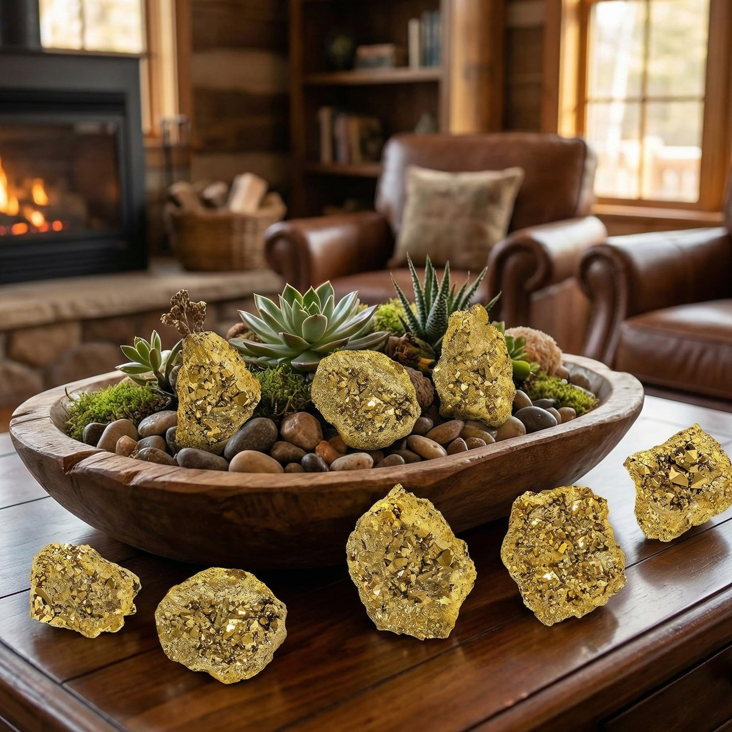 Wowagoga 8 Pcs 15-25mm Natural Pyrite Stone Raw Pyrite Crystal Fools Gold for Cabbing Tumbling Reiki Healing (Gold)