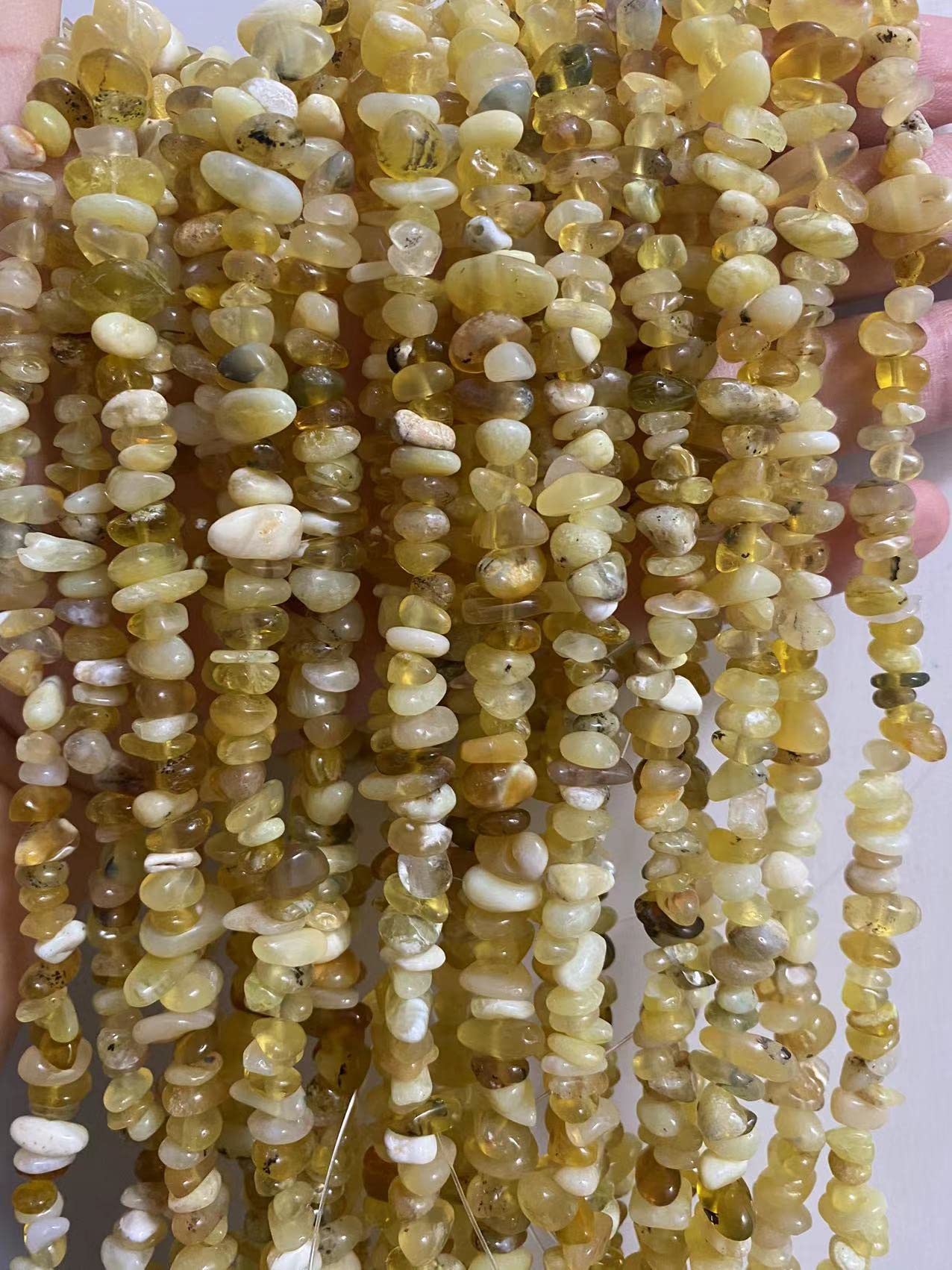jodaying 7-8mm Natural Yellow Opal Gemstone Chips Healing Gravel Bracelets Necklace Kit Irregular Tumble Stone Beads DIY Crafts Design Jewelry Making 32"