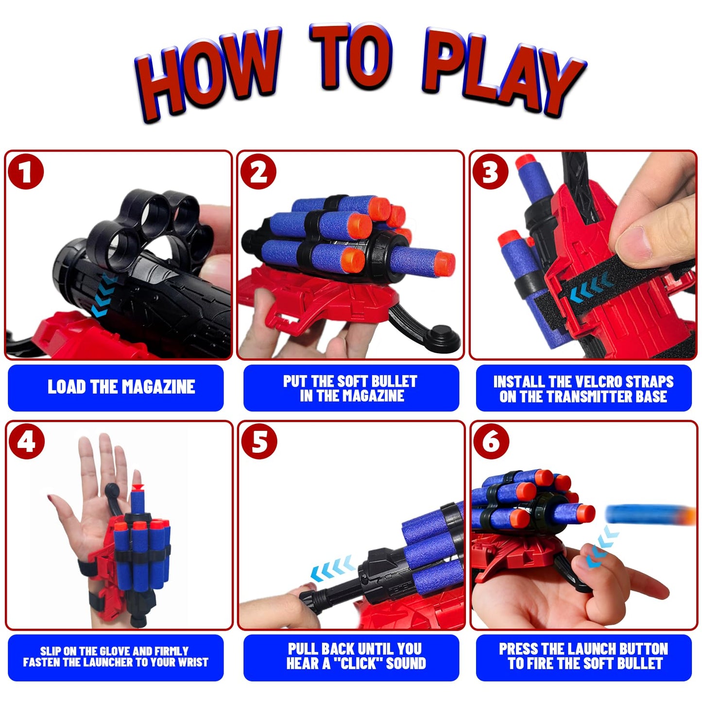 2 Pack Web Shooters for Kids, Boy Gifts, Toys for 3 4 5 6 7 8 Year Old Boys, Toys for Age 3-4 4-6 5-7 6-8, Web Slinger with Gloves, Birthday Presents