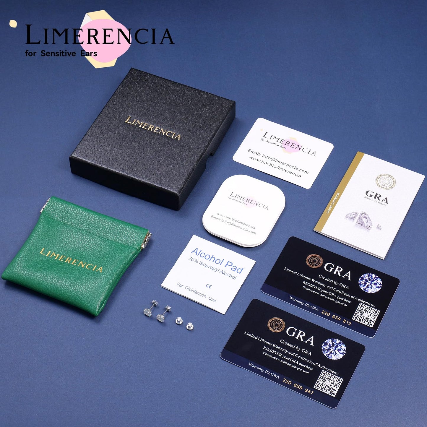 Limerencia Moissanite Stud Earrings for Women Men, F136 Hypoallergenic Titanium Earrings for Sensitive Ears, 18K White Gold Plated Star or Heart Flat Back, D Color VVS1 Clarity, GRA Certificate
