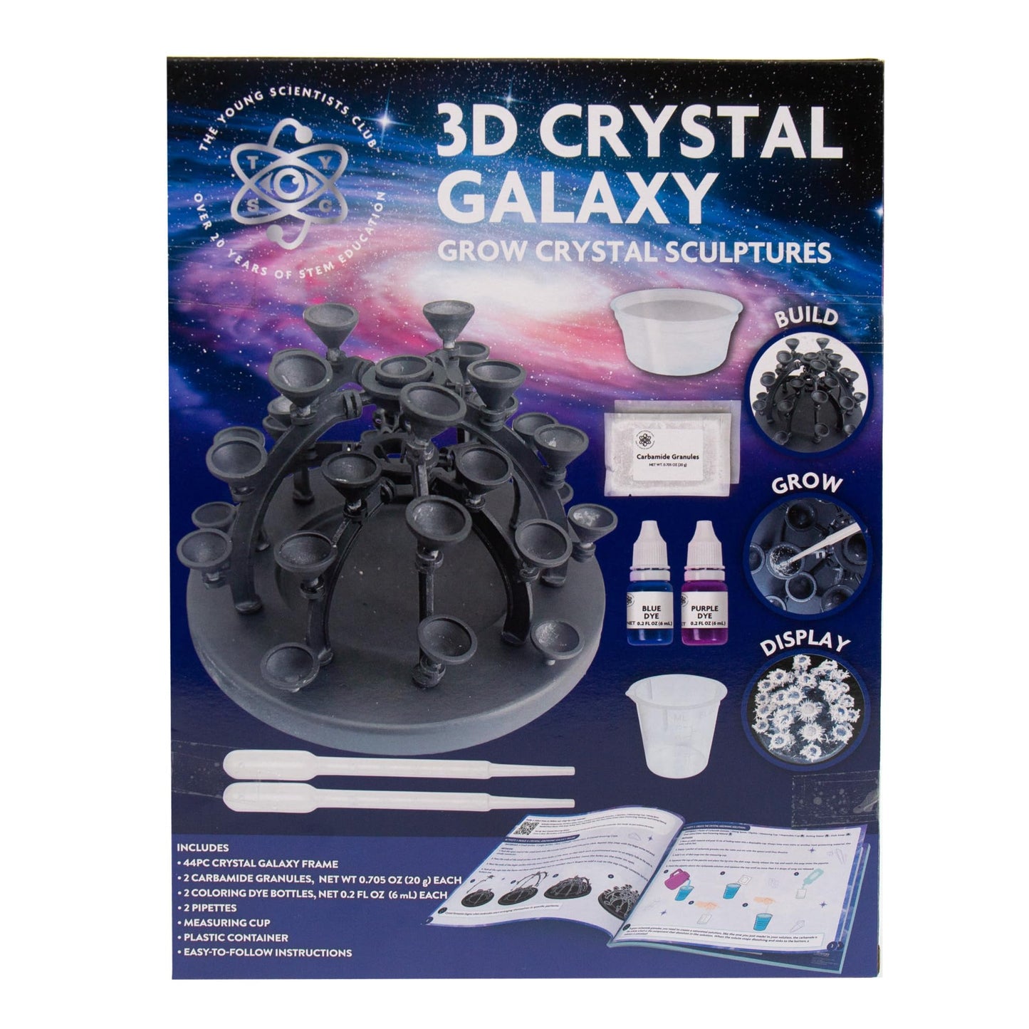 The Young Scientists Club 3D Crystal Galaxy, Grow Crystal Sculptures, Crystal Growing Kit for Kids Science Experiments Gifts for Boys & Girls, STEM Kits for Kids, STEM Toys, 8 Year Old Boy Gift