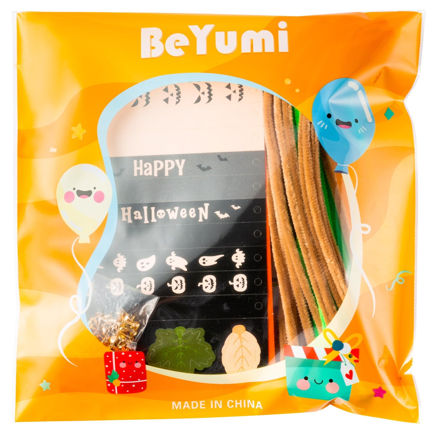 BeYumi Halloween Paper Pumpkin Craft - 36Pcs Paper Strip Pumpkin Craft Kit Kids DIY Fall Happy Halloween Holiday Thankful Kit Autumn Spooky Religious Decor Home School Classroom Party Fun Activities