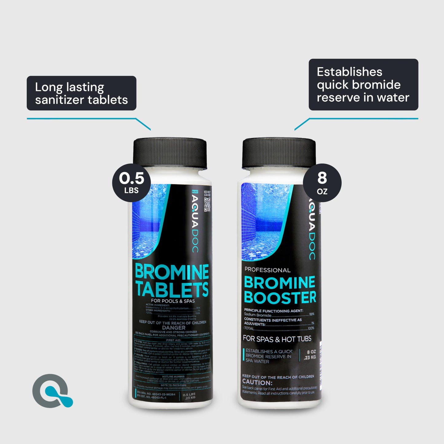 Aquadoc Bromine Hot Tub Starter Kit for Spas, Complete Spa Maintenance Kit with Bromine Tablets & Complete Hot Tub Chemicals Starter Kit (Bromine Hot Tub Starter Kit)