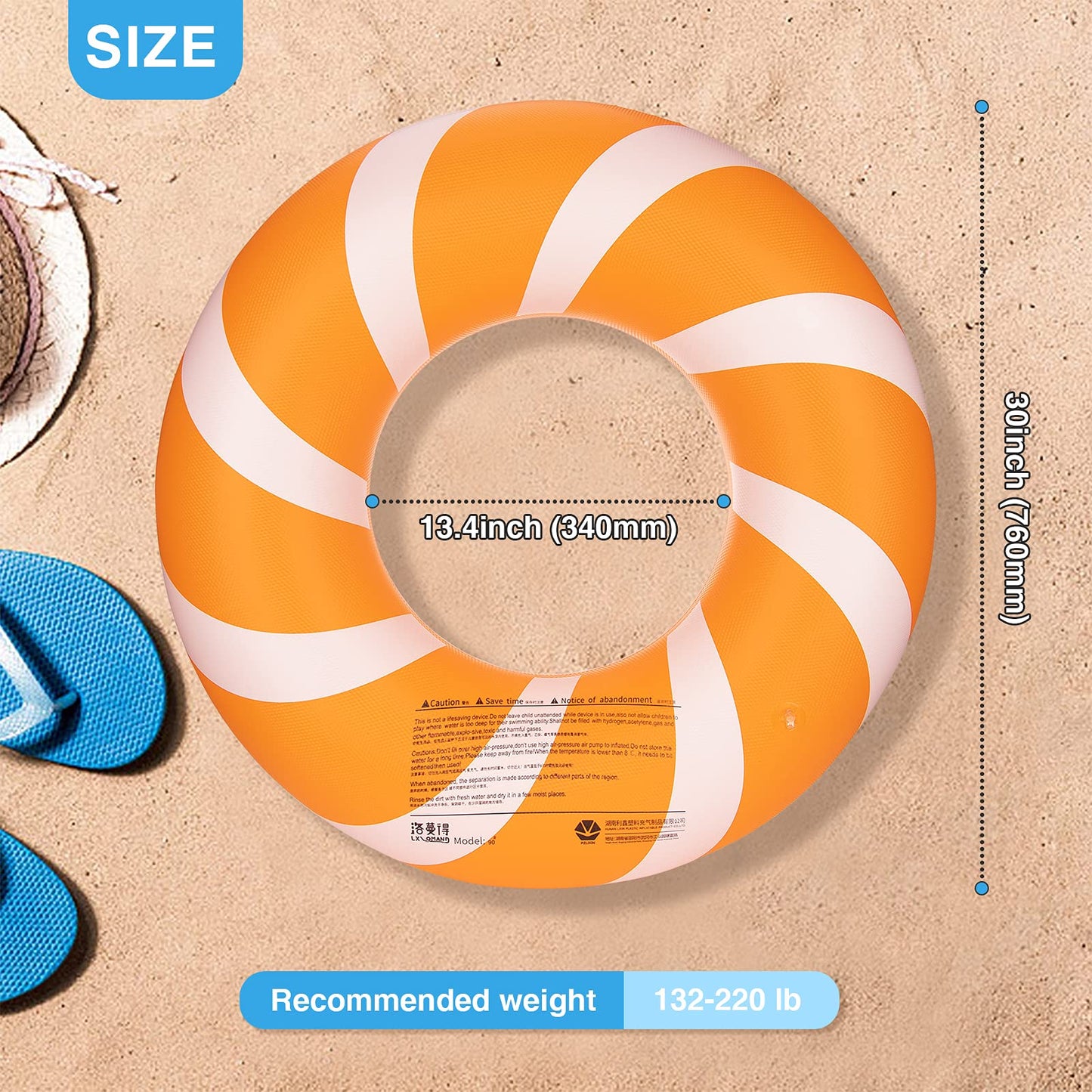 Bestrip Pool Floats Adult Size for Kids Age 8-12 Adults Inflatable Floats Swimming Ring Toys Beach Pool Party Lake Use
