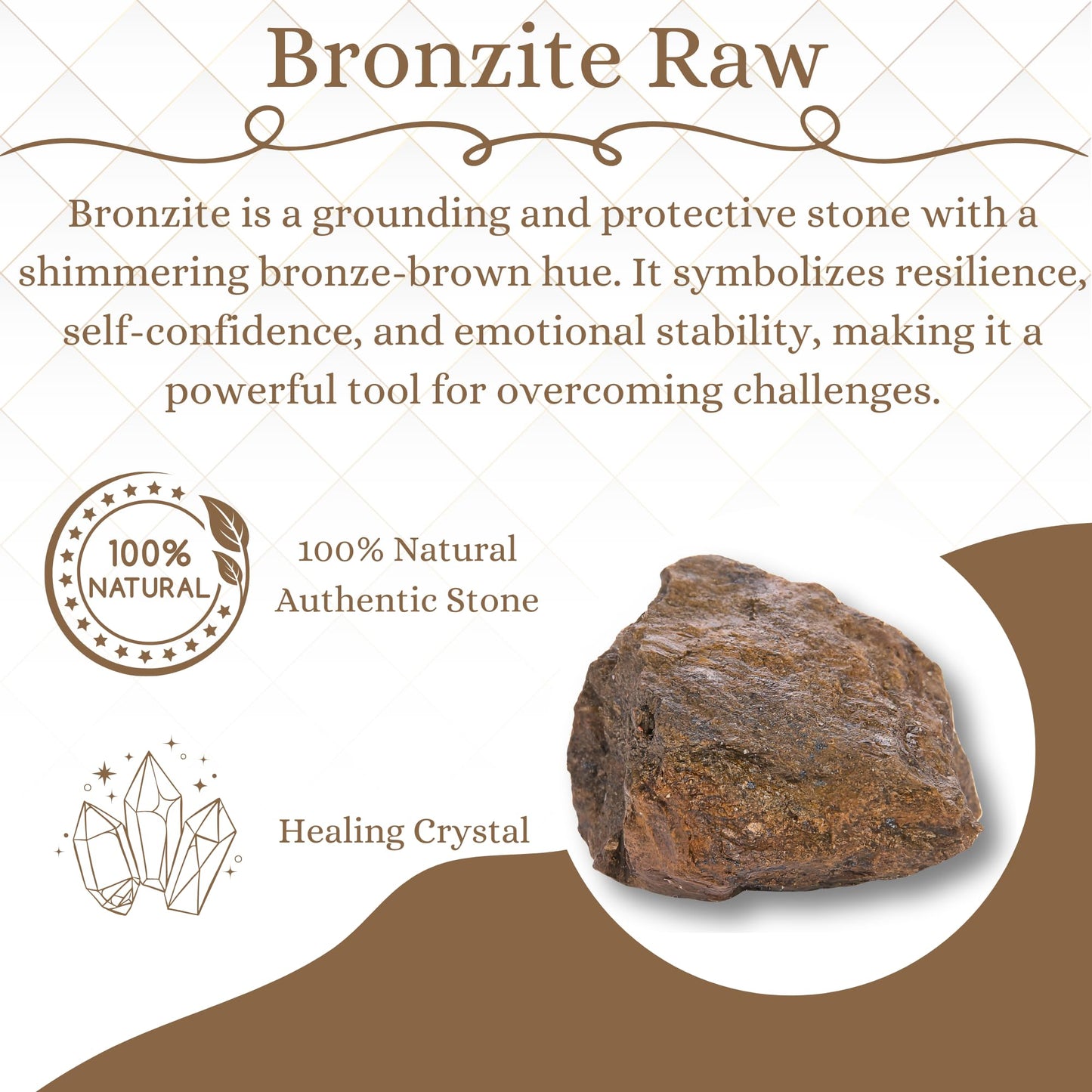 ANAYA AGATE Bronzite 2 Pcs Raw Crystals Rough Gemstones w/Authenticity Card, Velvet Pouch - Large 1.25–2.0" Raw Stones for Tumbling, Cabbing, Polishing, Cutting Natural Healing Crystals for Home Decor, DIY Stones