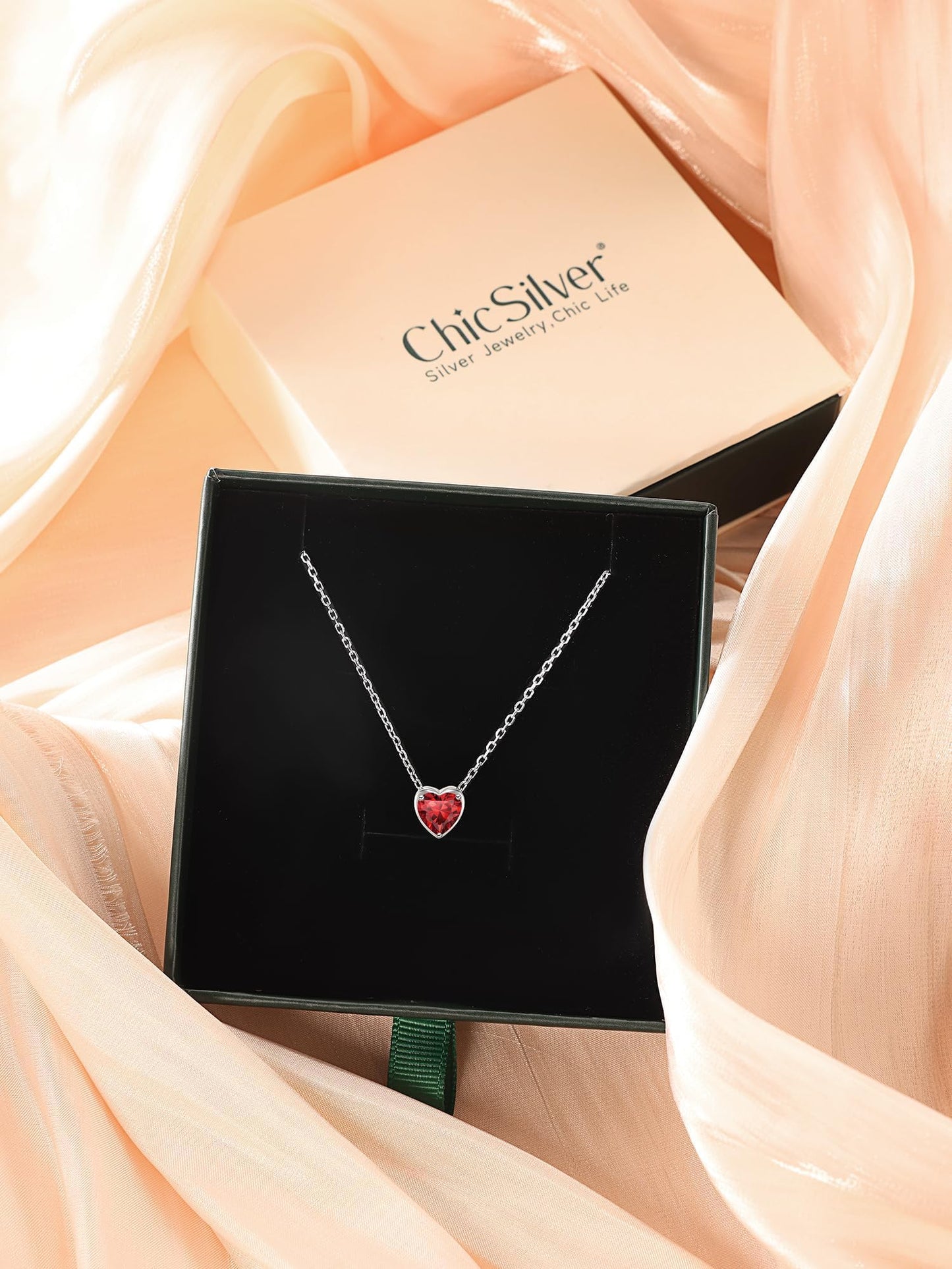 ChicSilver 925 Sterling Silver Heart Choker Necklace Small Dainty Diamond CZ Cubiz Zirconia April Birthstone Pendant Necklace Personalized Jewelry for Women Mom Gifts for Mothers Day