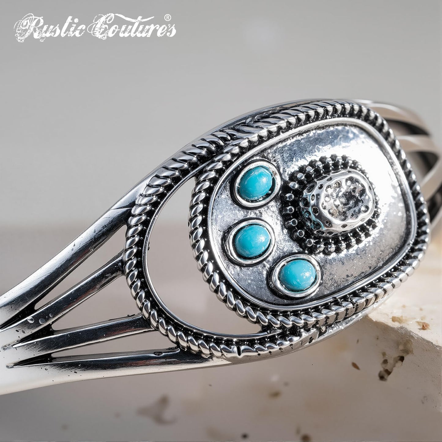 Montana West Rustic Couture's Jewelry Western Turquoise Cuff Bangle Bracelet Bohemian Vintage Elastic for Women Cowgirl RCW-02-110TQ