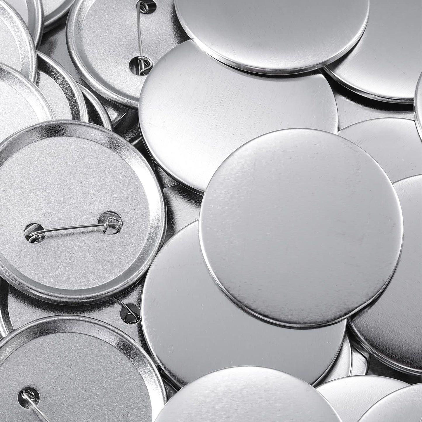 600 Pieces Blank Button Making Supplies Round Badge Parts Metal Pin Button Kit for Badge Make Machine, Including Metal Shells Back Cover and Clear Film(1.46 Inches)