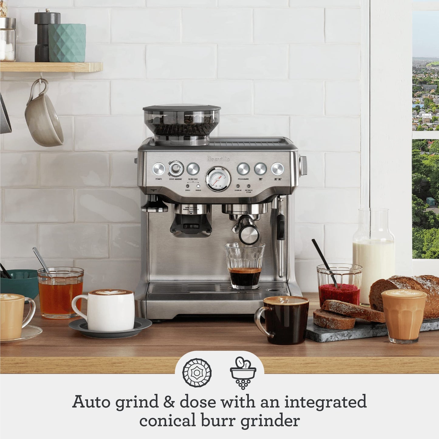 Breville Barista Express Espresso Machine BES870BSXL, Black Sesame