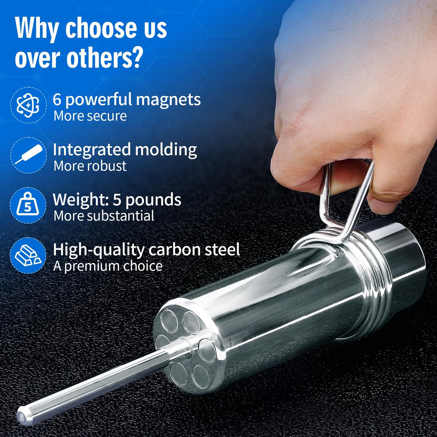YSVORTOT Weight Stack Pin Extender for Cable Machine & Home Gym |10mm & 8mm Diameter | Heavy-Duty Steel Construction | Magnetic Safety Design | Actual Adds Up to 80 lbs Extra Weight