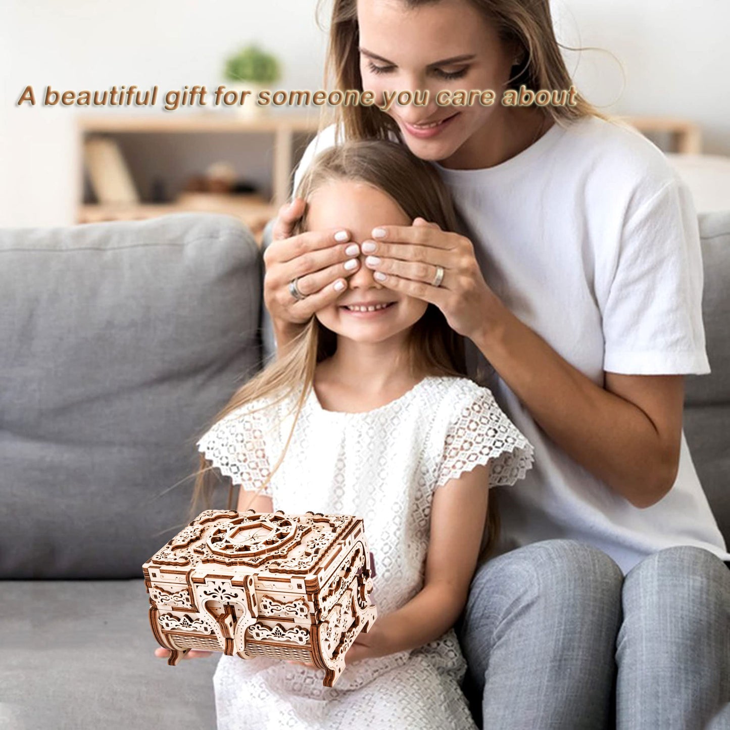 Varbertos 3D Wooden Puzzle Mechanical Treasure Box, Wood Creative Assembly Model Building Kits to Build for Adults and Teens, DIY Wooden Puzzle Hobbies Projects Gift for Women and Kids