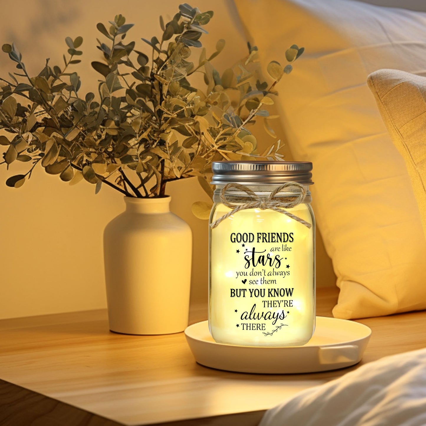 Friendship Gifts for Women, Gifts for Best Friend Woman, Best Friend Birthday Gift for Women, Gift for Friends for Valentines Day Christmas, Mason Jar Light Night Home Decor