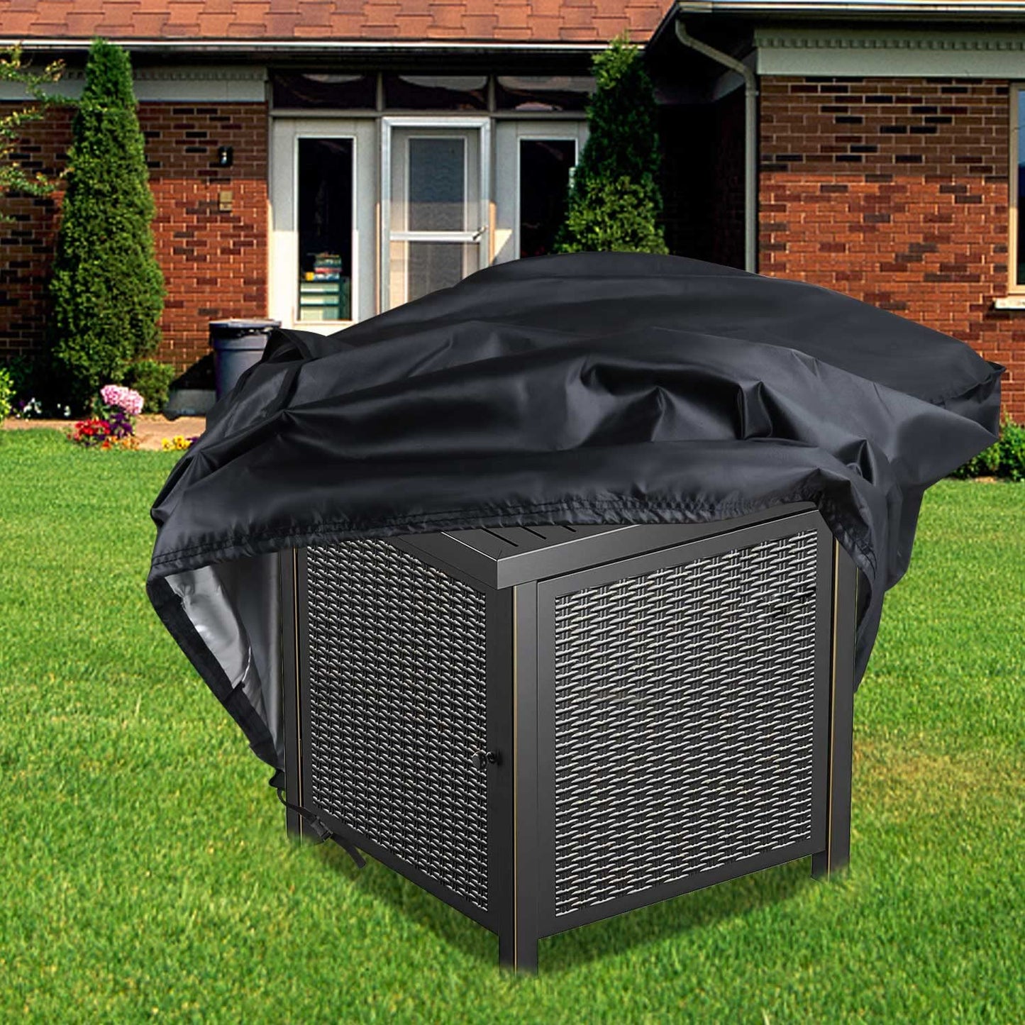Saking Fire Pit Cover, 28 inch Firepit Covers Square Gas Fireplace Fire Pit Table Cover for Propane Fire Pit- 28 X 28 inch