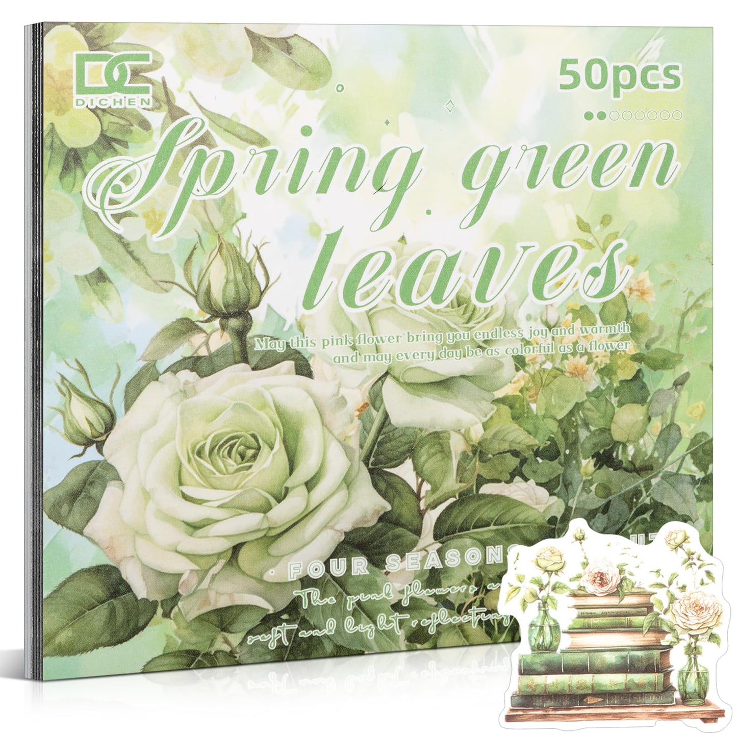 Spring Theme Sticker Scrapbooking Supplies for Junk Journal, 20 Sheets PET Stickers - Vintage Journaling Stickers, Ephemera Sticker Book Pre Cut(TZ-006-004)