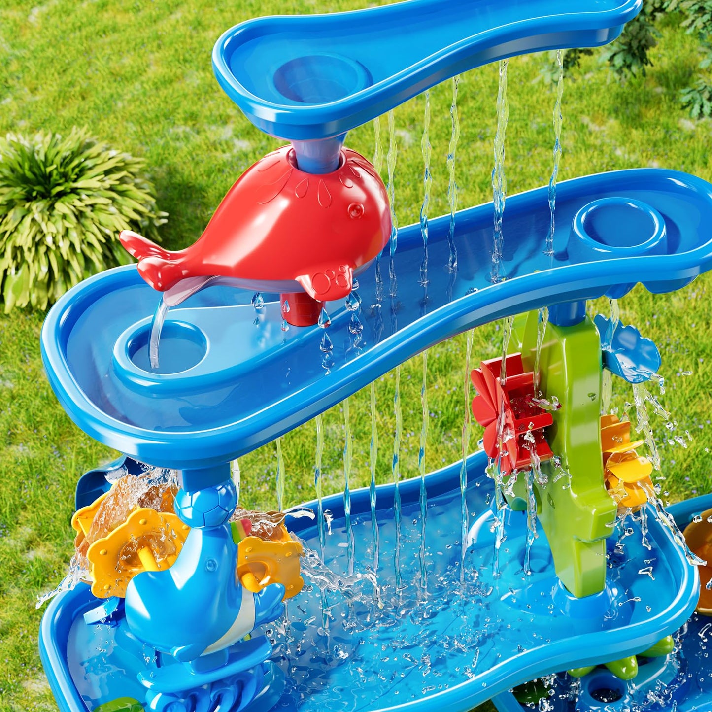 KIZONLY Water Table for Toddlers 1-3 3-5, 5-Tier Water Table for Kids with Sand Beach Toys, Water and Sand Sensory Table Beach Outdoor Birthday Gifts Toys for Kids Toddlers Age 3 4 5 6 7 8 Boys Girls