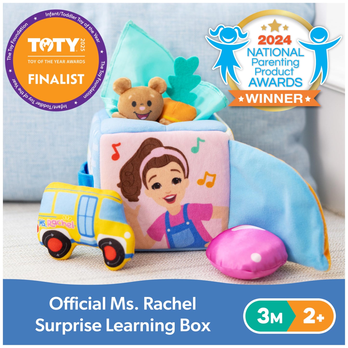 Ms. Rachel Official Surprise Learning Box, Educational Toys with Stuffed Animals, Sensory Toys & Activities for Babies, Toddler Toys for Girls & Boys Ages 3 Months - 2+ Years