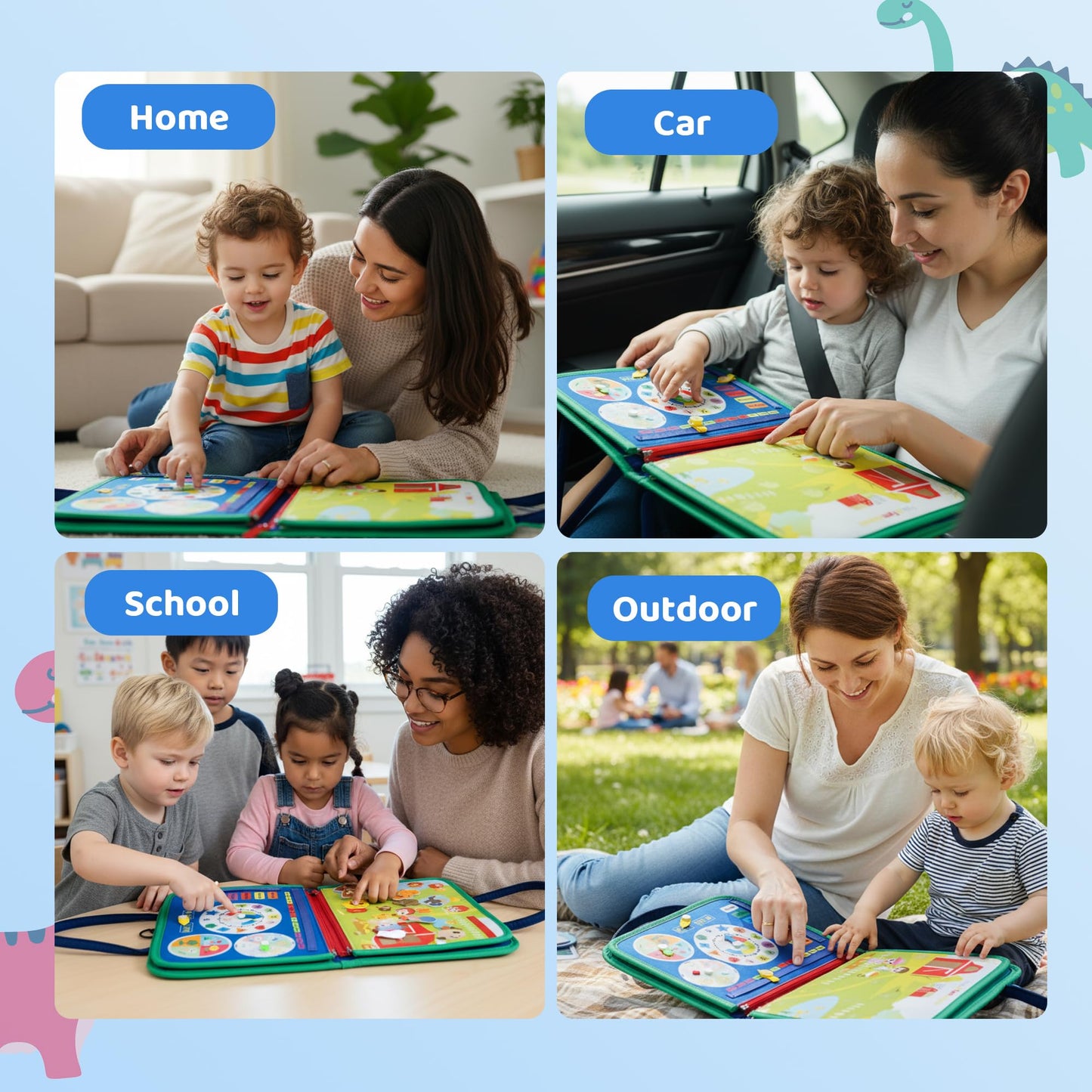 Tilhumt Montessori Screwdriver Board Set with 8 in 1 Toddler Busy Board Book, for 3-5 Toddlers for Travel Quiet Learning Sensory Toys, Felt Busy Book for Baby Educational Activities Fine Motor Skills