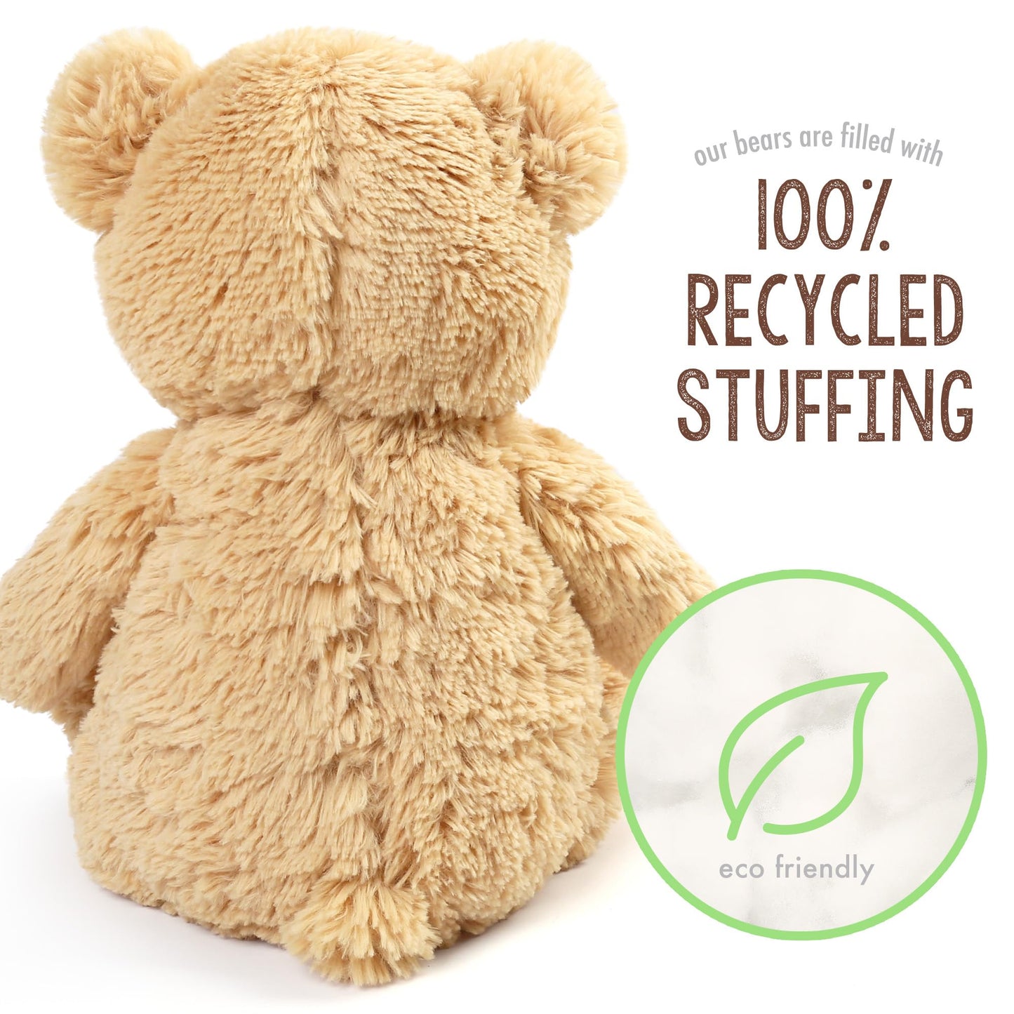 LotFancy Teddy Bear Stuffed Animal, 12 inch Cute Classic Teddy Bear Plush Toy, Soft Plush Gifts for Kids Baby Toddlers on Baby Shower Easter Decorations, Light Brown