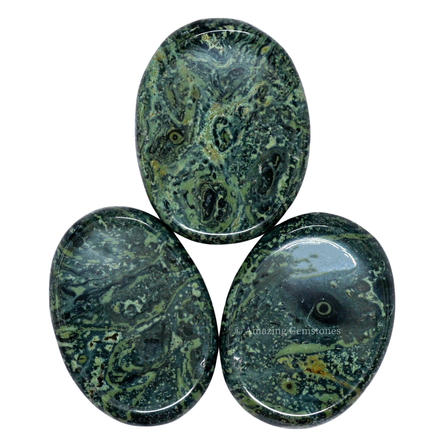 Amazing Gemstone Kambaba Jasper Worry Stone, Healing Crystals - Piedra Crystal Fidget for Gift, Meditation, Calming, Relaxation, Stress Relief