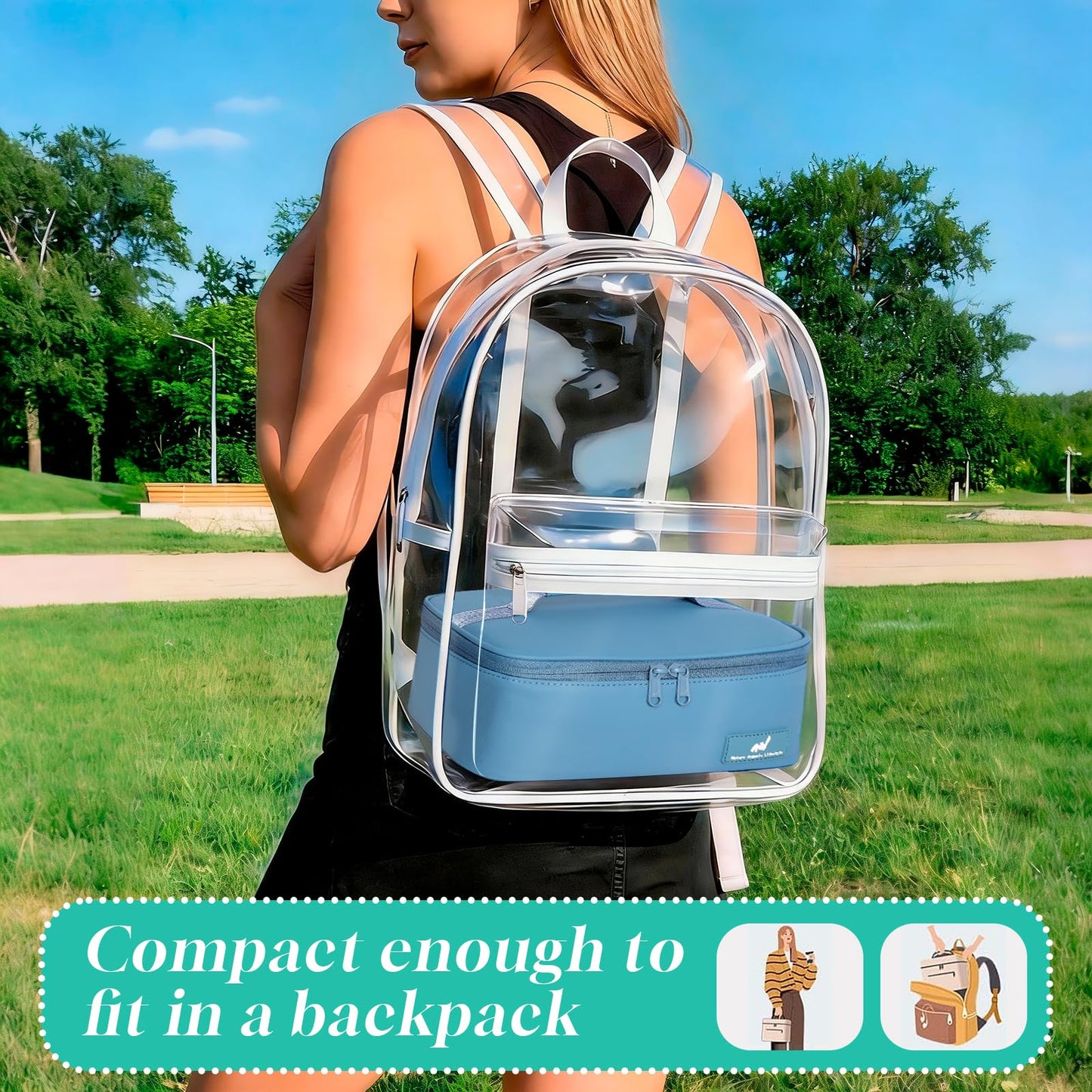 NOL Natural Organic Lifestyle Insulated Lunch Bag for Adults –Compact Cooler Lunch Box with Food-Grade Lining, Waterproof Lunch Bag for Work, Travel | Portable Thermal Meal Tote with Handle,Dusty blue