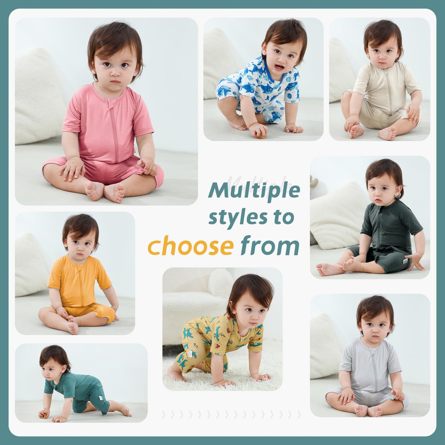 MICHLEY Infant Baby Girls Boys Summer Romper Bamboo Viscose Bodysuit Outfits Clothing 18-24 Months, Pink&Green 2 Pack