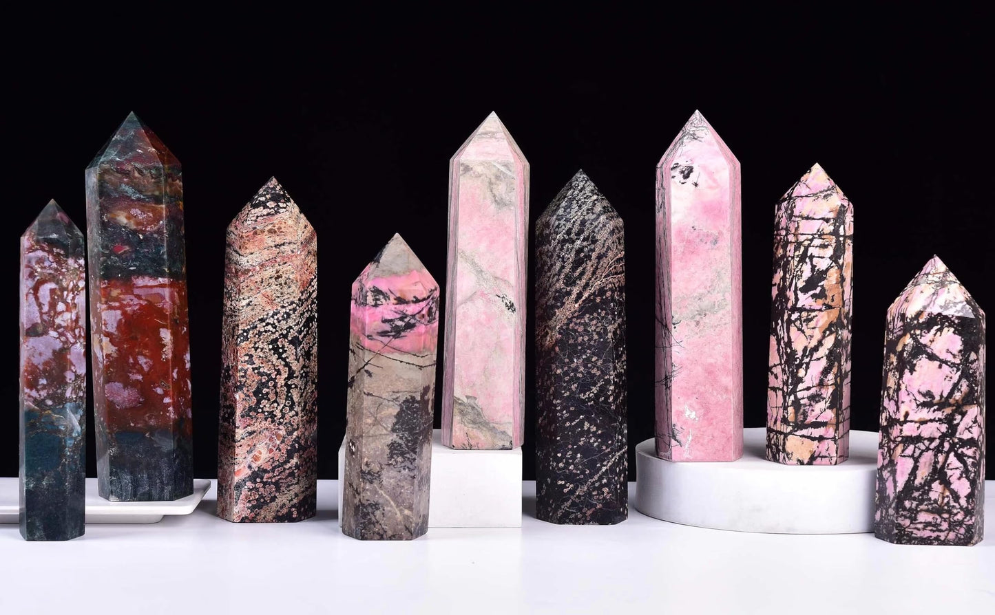 Ocean Jasper Stone Tower Obelisk Healing Crystal Wand Large Reiki Meditation Stone Gifts 1.7-2.2 LBS
