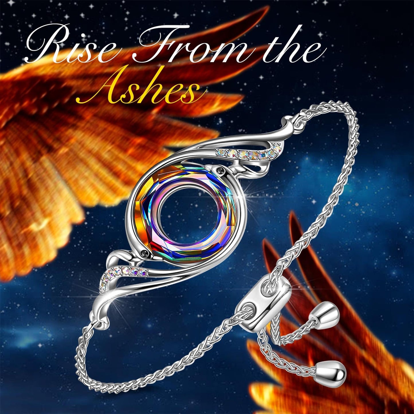 Kate Lynn 925 Sterling Silver Phoenix Bracelets for Women Crystal Bracelet Jewelry Gift, Birthday Gifts for Women Girlfriend Christmas Mothers Day Gifts for Mom Wife Lady Anniversary Jewelry for Her