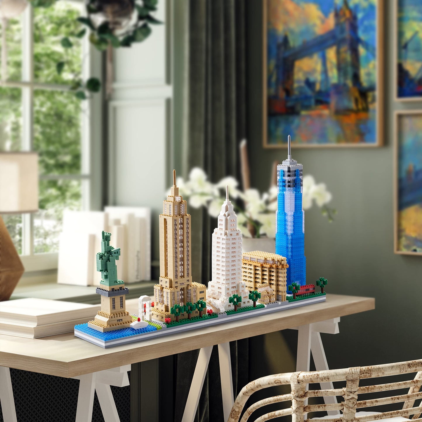 YaJie New York Skyline Micro Mini Blocks Building Set, Collection Model Kit - Detailed City Architecture for Adults(3452 Pcs)