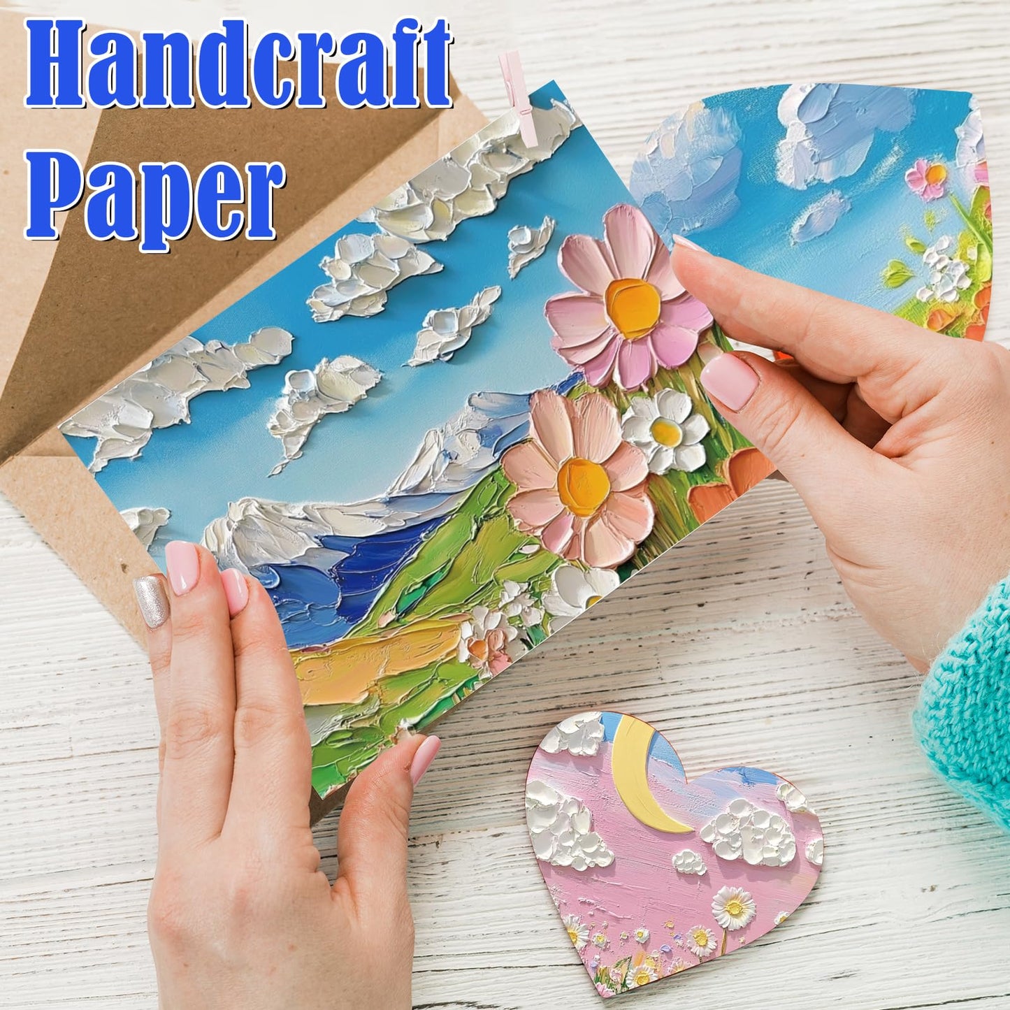 EggSun 48 Sheets Oil Painting Floral Scrapbook Paper,Oil Painting Floral Pattern Decorative Scrapbook Paper for Journals DIY Cards and Photo Albums,Aesthetic Craft Supplies