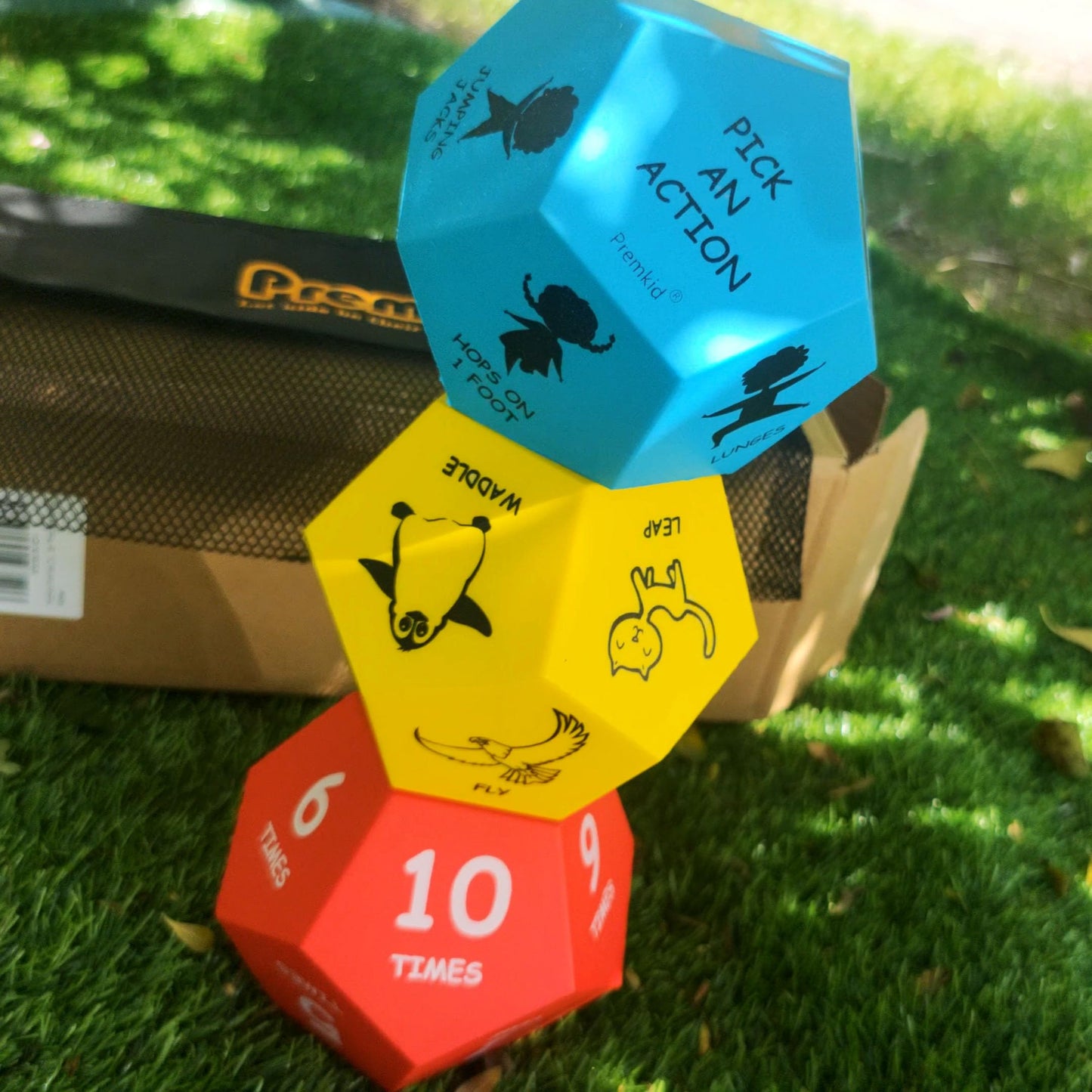 Premkid Exercise Dice for Kids,12-Sided Giant Foam Yoga Dice Games for Indoor and Outdoor Use, Kids Exercise Equipment for Classroom and Physical Education Learning and Preschool Games