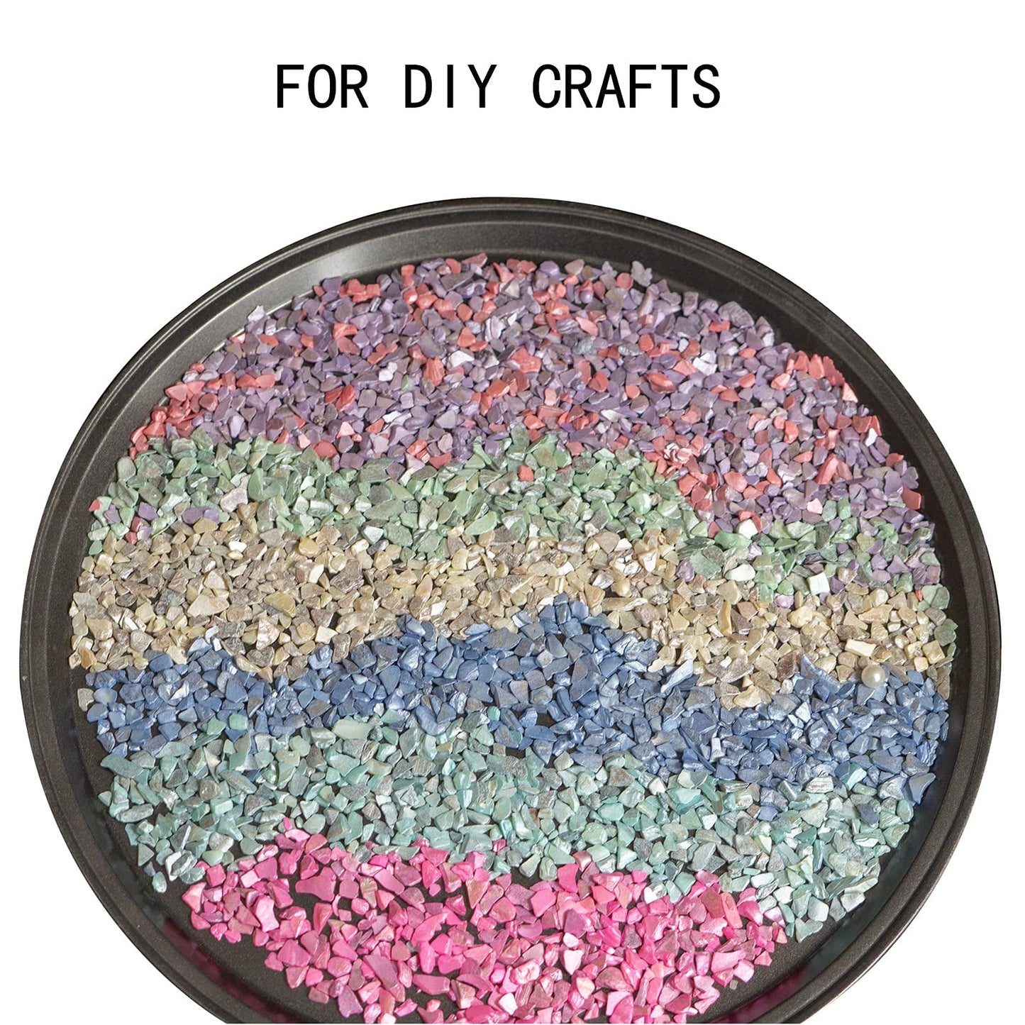 HappyFiller 23 OZ Crushed Shell Chips Broken Pieces,Resin Art Crafts Beach Theme Vase Bowl Filler,Succulent Plants Soil Cover,Candle Holder,Aquarium Pebble,Tabletop Fountain,Wedding Centerpiece,Blue