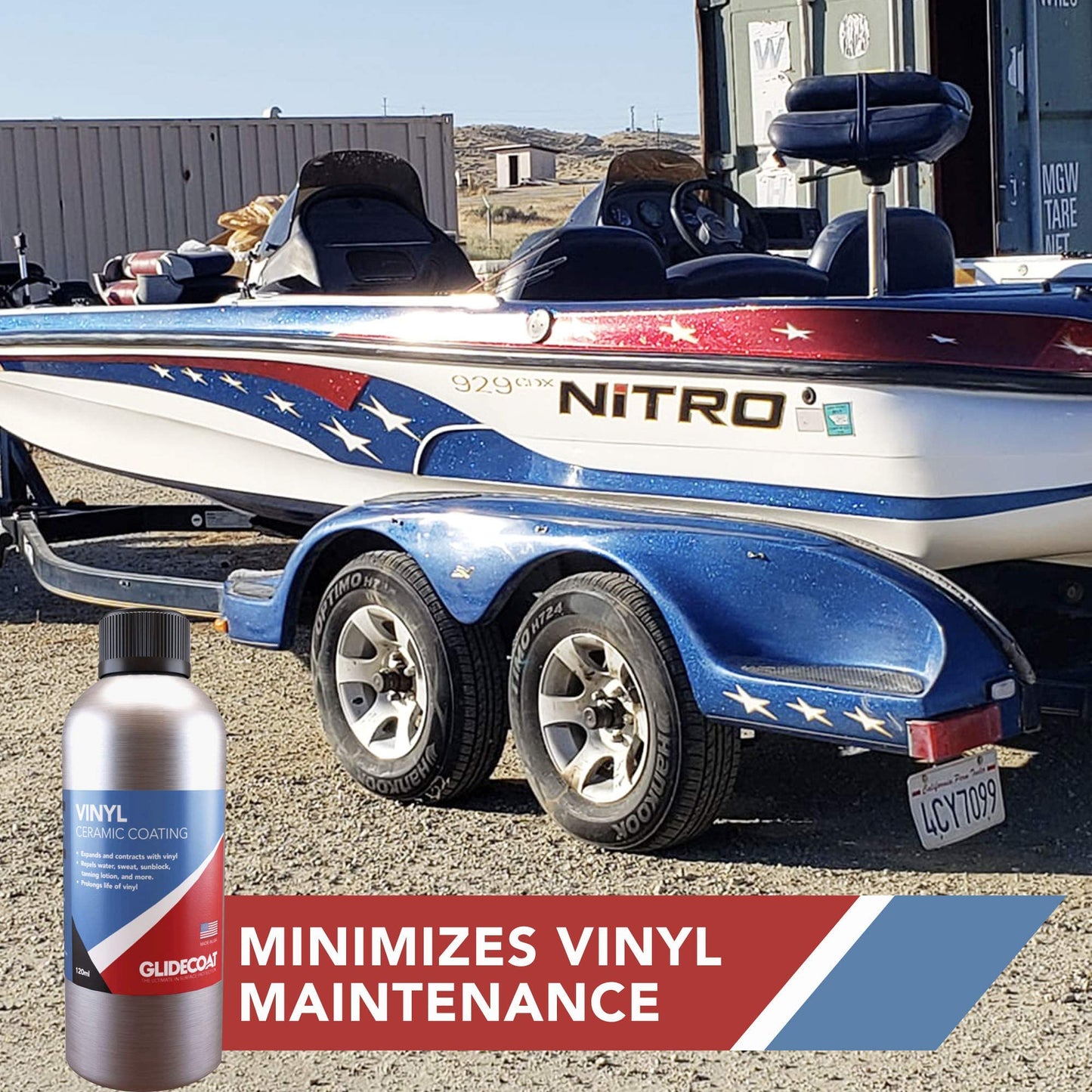 Glidecoat Vinyl Ceramic Coating, Nano Ceramic Coating, Marine Vinyl and Car Vinyl Protectant, 120ml