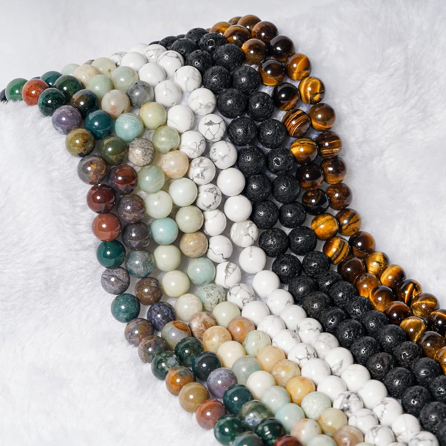 10mm Yellow Tiger Eye Round Bead - 35PCS Bulk Gemstone Beads for Jewelry Making, DIY Bracelets, Necklaces - Includes Crystal Stretch Cord - Stone Beads for Crafting Gifts