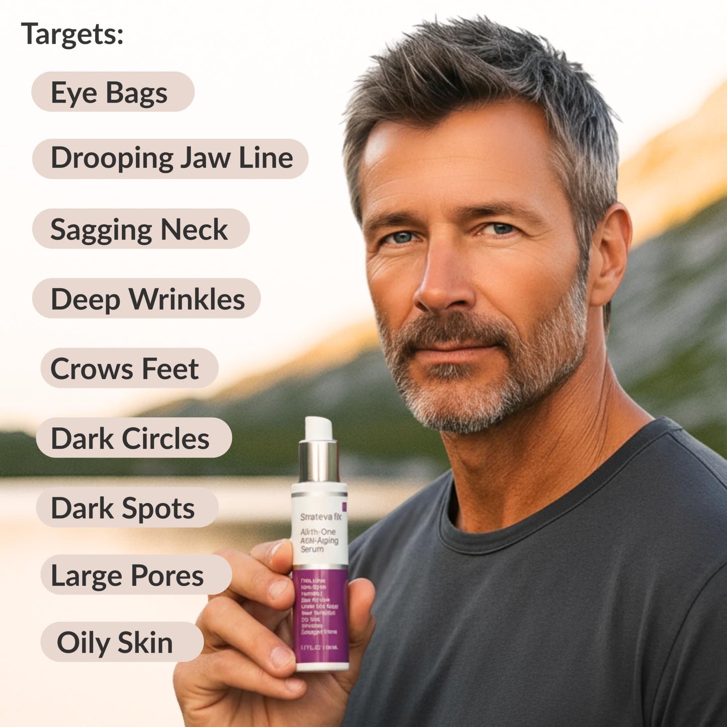 LeVaye Strateva RX Advanced Anti-Aging Serum For Men – Vitamin C, Niacinamide, Natural Retinol, Hyaluronic Acid & Peptides – Targets Wrinkles, Fine Lines, Dark Spots, Dark Circles & Enlarged Pores