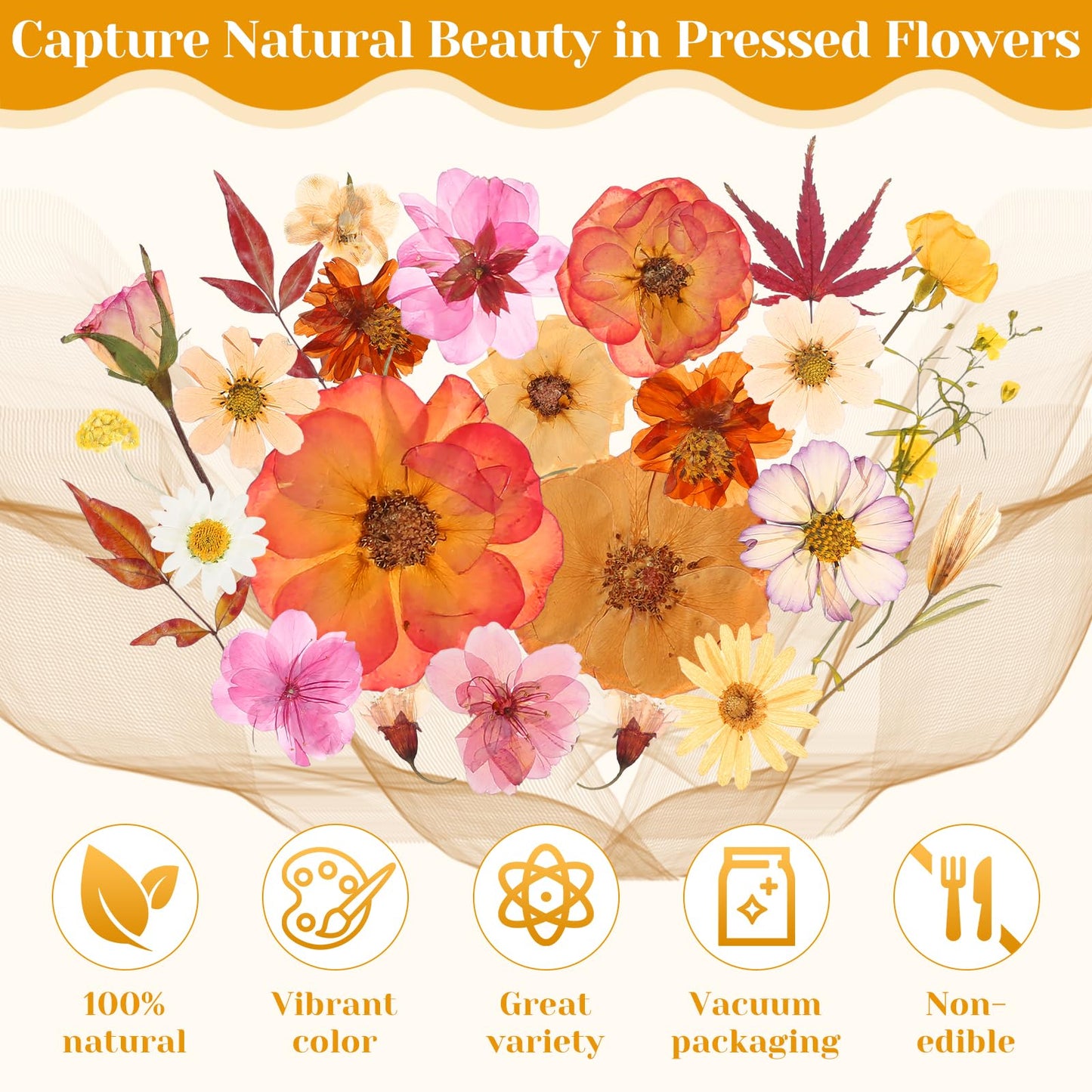 Dried Pressed Flowers for Resin, Real Pressed Flowers Dry Leaves Bulk Natural Herbs Kit for Scrapbooking DIY Art Crafts Epoxy Resin Jewelry Mold Candle Soap Making Nails Dรฉcor (Boho Pressed Flowers)
