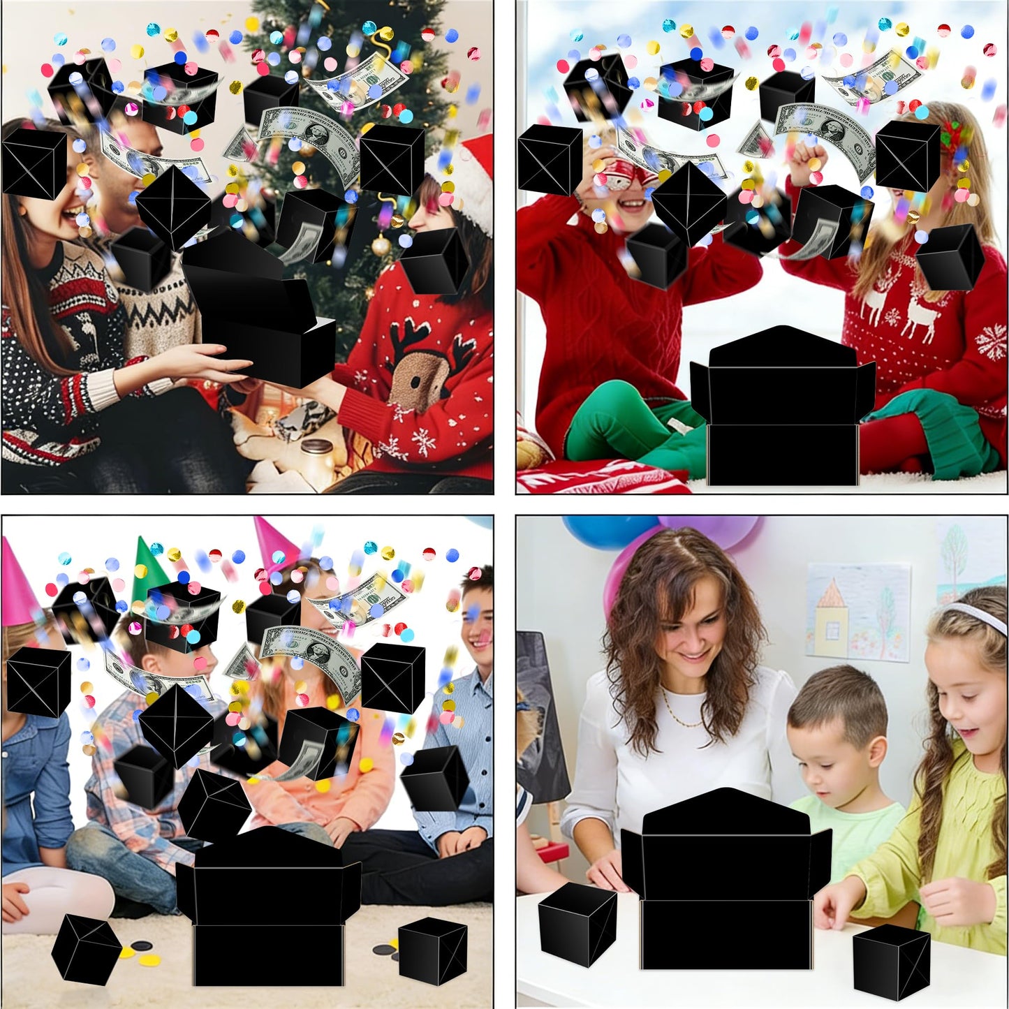 ysmile Surprise Box Gift Box for Cash Gift, DIY Explosion Money Box for Boy Girl Men Women Birthday Anniversary Pop Up - Black