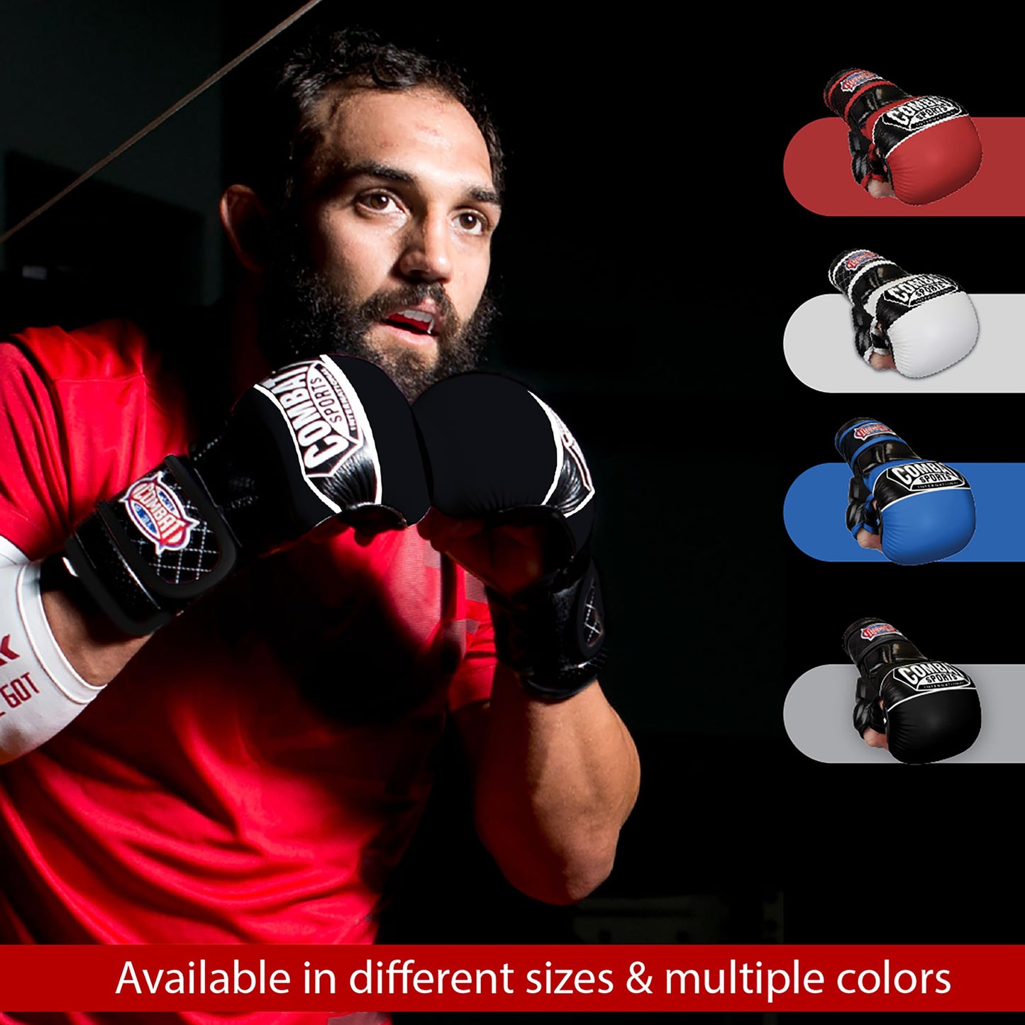 Combat Sports Max Strike MMA Training Gloves, Open-Palm, Fingerless Padded Boxing Gloves for Muay Thai, Kickboxing, and Martial Arts, Ideal for Men and Women, Essential MMA Gear