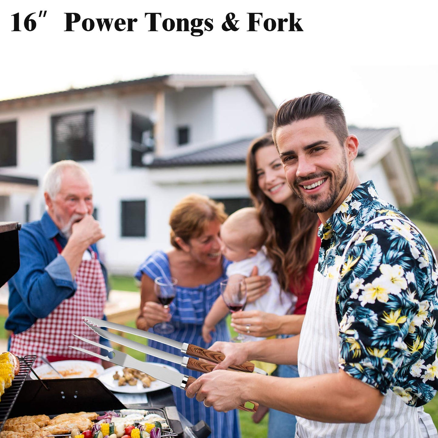 ROMANTICIST 27pcs Heavy Duty Grilling Gifts for Men Dad Fathers Day, Extra Thick BBQ Accessories Tools Set, Stainless Steel Grill Utensils Kit with Meat Claws,Canvas Bag for Outdoor Camping Brown