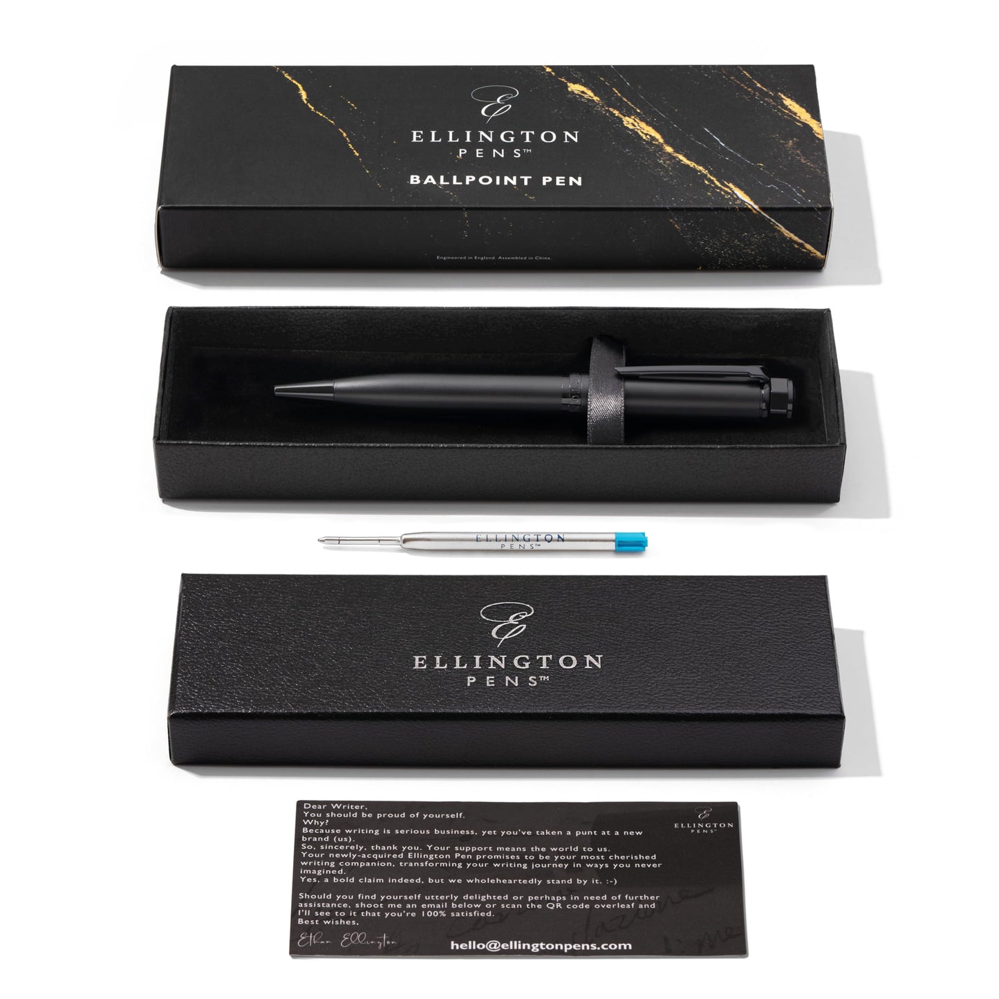 Ellington Pens Luxury Ballpoint Pen β Premium Quality, Smooth Writing Experience, Elegant Design, Includes 2 Ink Refills (Black & Blue) β Ideal for Professionals and Gift Giving